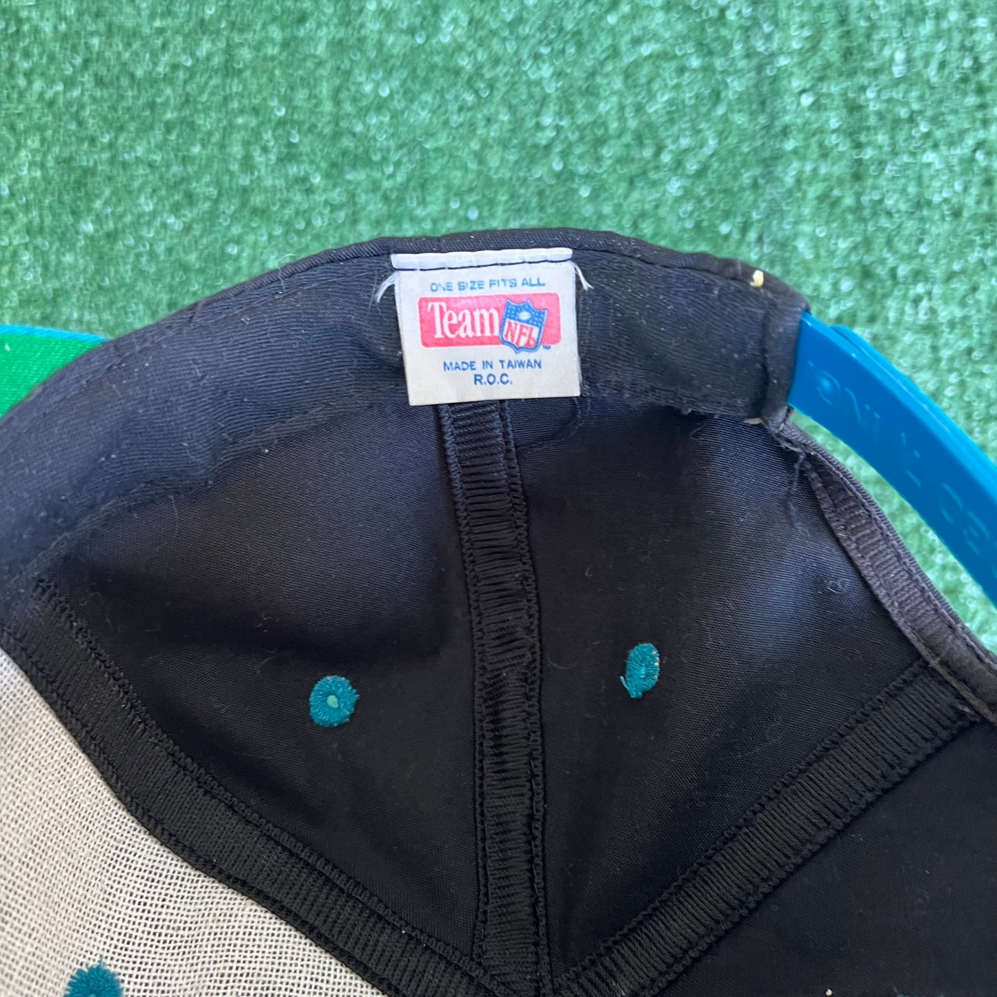 90s Logo 7 NFL Jacksonville Jaguars Black Snapback Hat