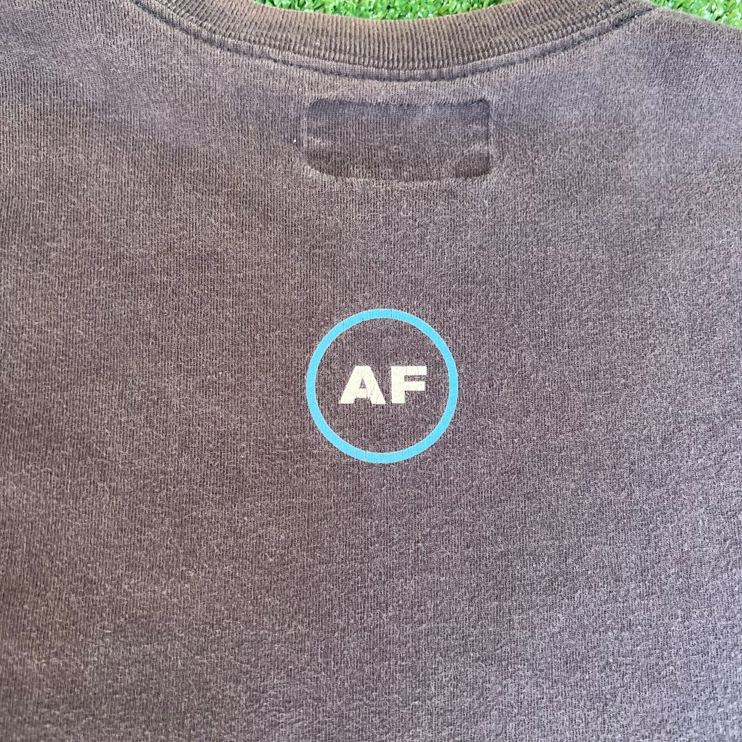 Vintage Y2K Abercrombie & Fitch AF Navy Blue Spellout Long Sleeve T-Shirt - Medium