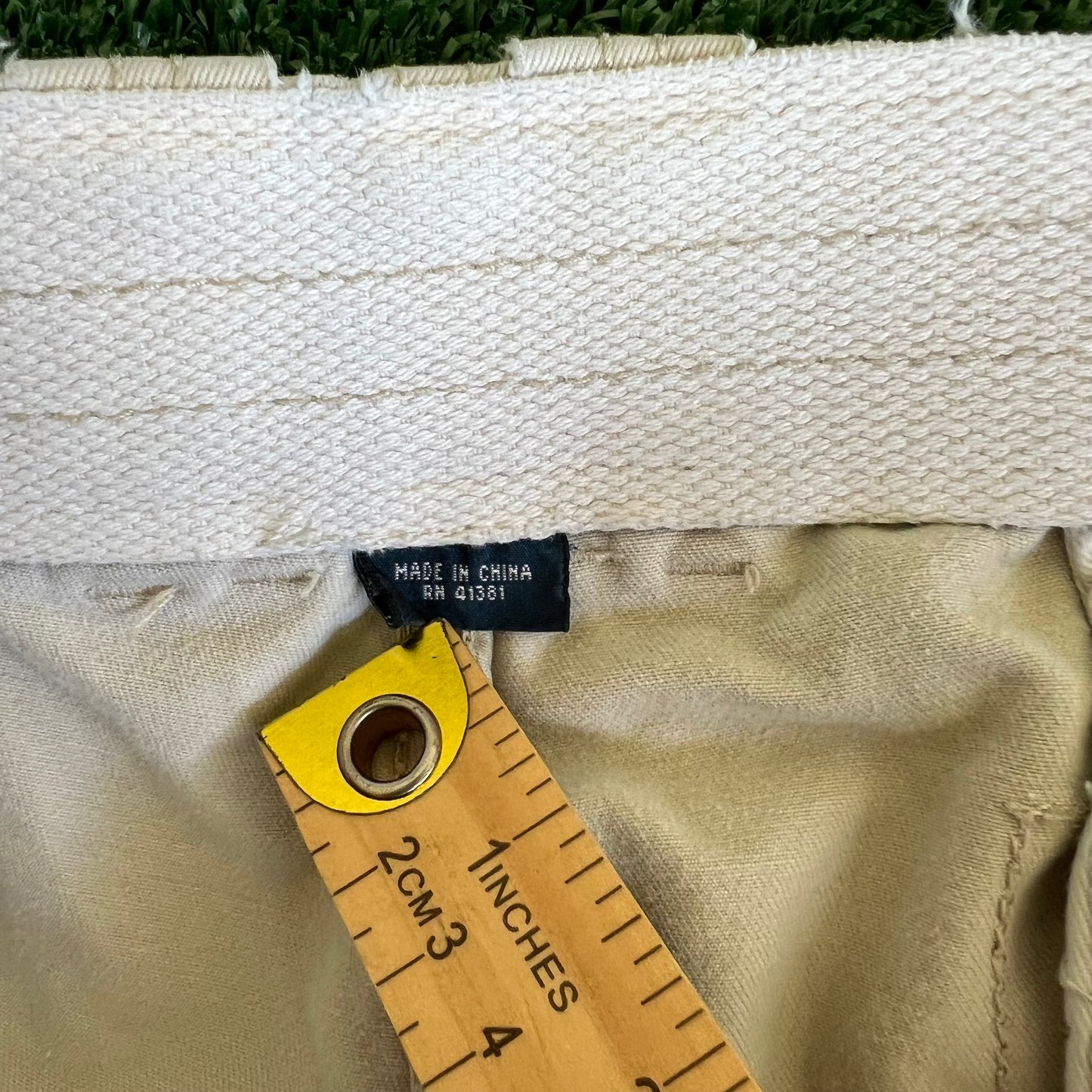 Y2K Polo Ralph Lauren Light Khaki Type 1 Paratrooper Distressed Canvas Shorts - 38x10"