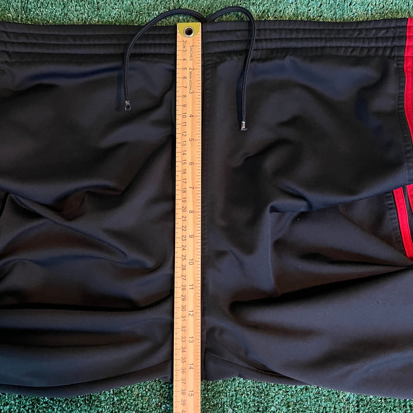 Adidas Baggy Wide-Leg Track Pants Black Red Stripe - 2XL 42x31" 21" Openings