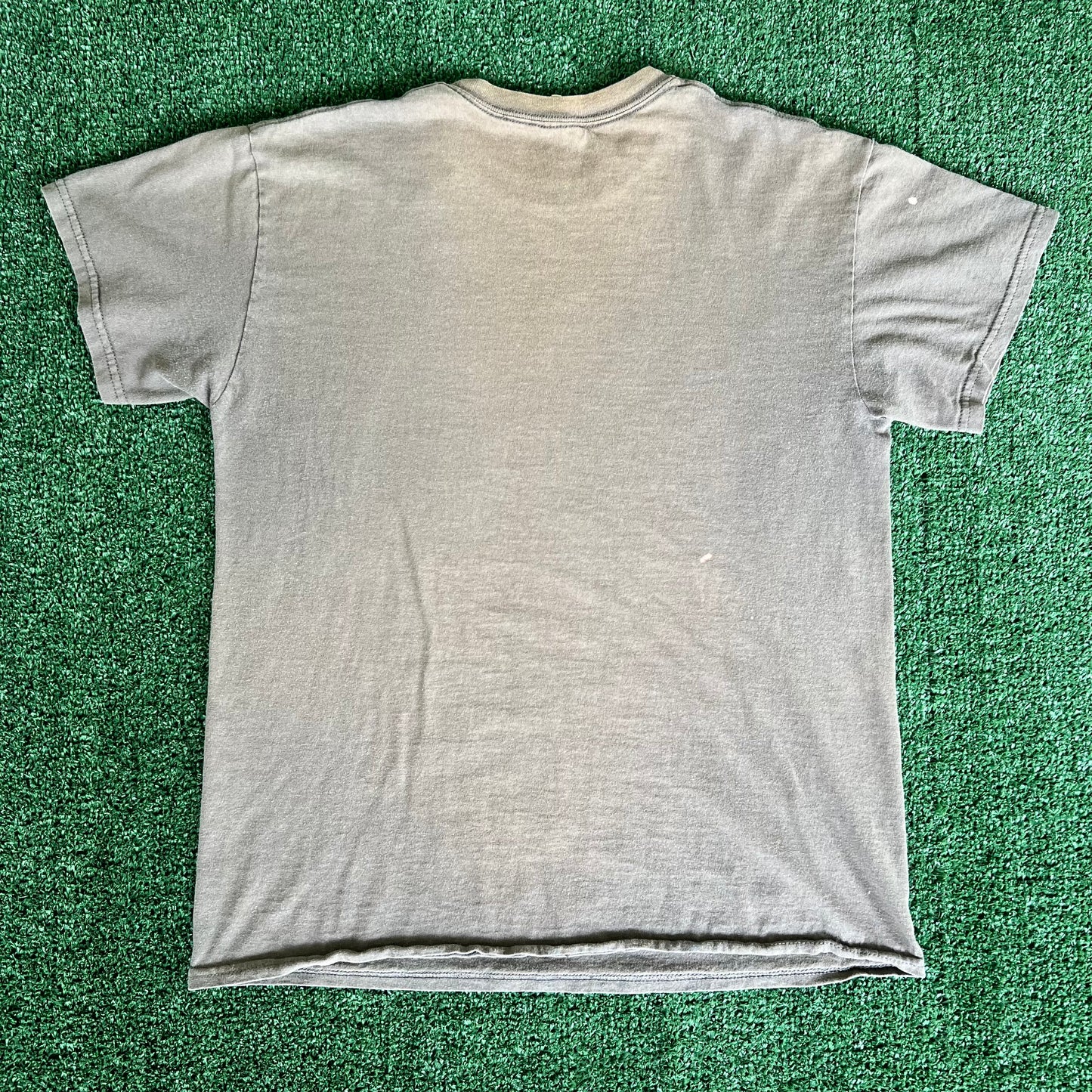 Y2K Devotion Cross Tribal Jesus Faded Gray T-Shirt - Medium