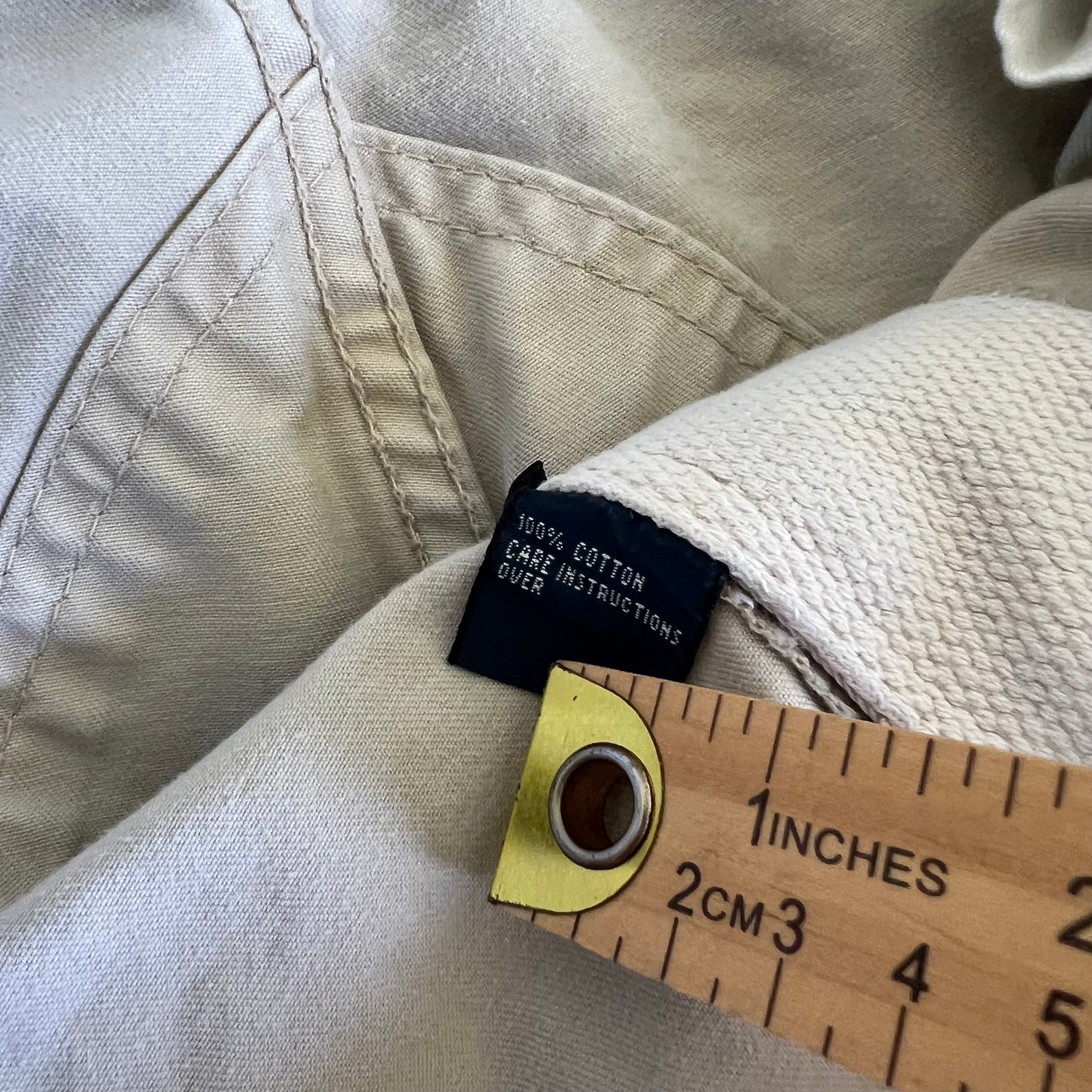 Y2K Polo Ralph Lauren Light Khaki Type 1 Paratrooper Distressed Canvas Shorts - 38x10"
