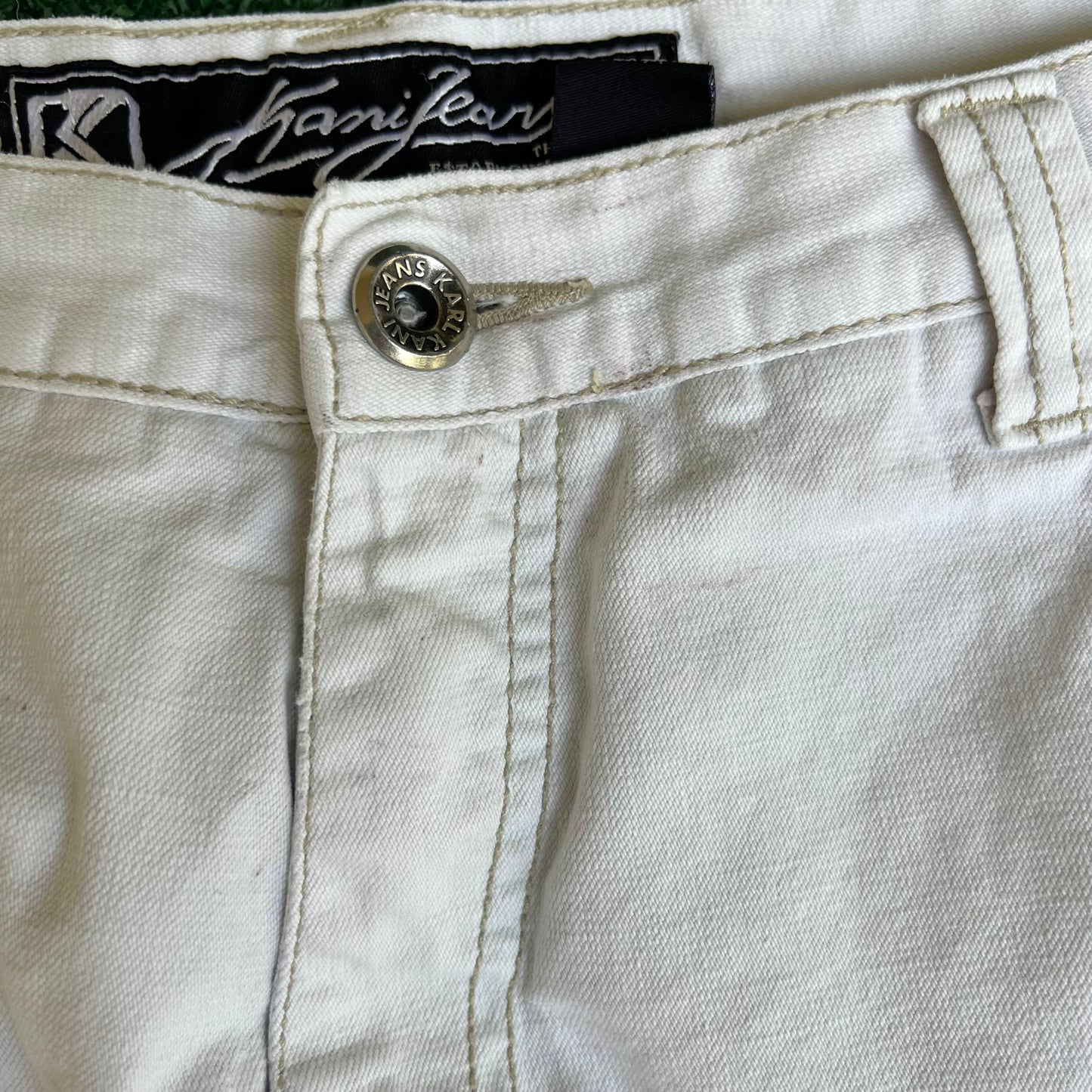 VTG 90s Y2K Men Karl Kani Wide-Leg Baggy White Jeans - 38x27" 20" Opens JNCO Style