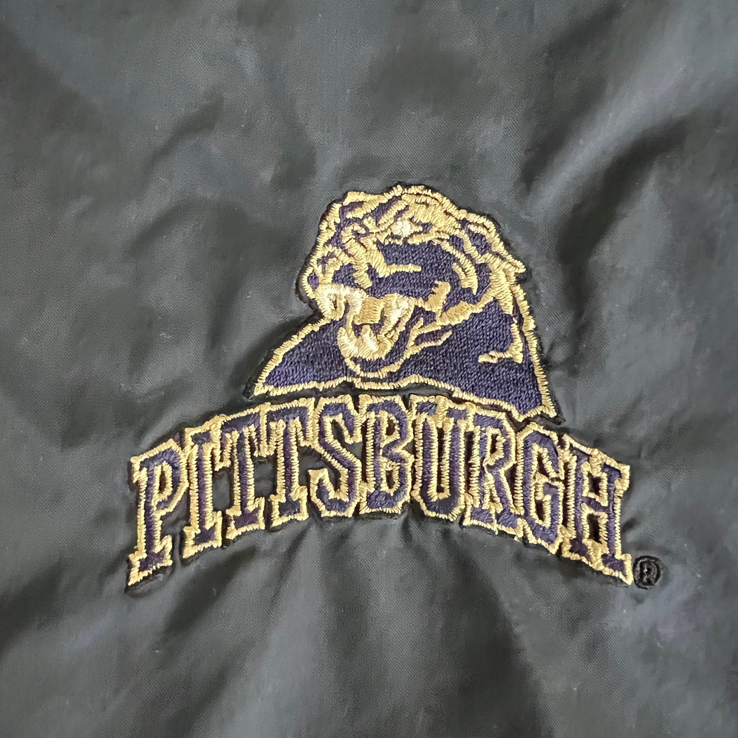 Y2K Adidas Pittsburgh Panthers Navy Blue V-Neck Pullover Windbreaker - XL