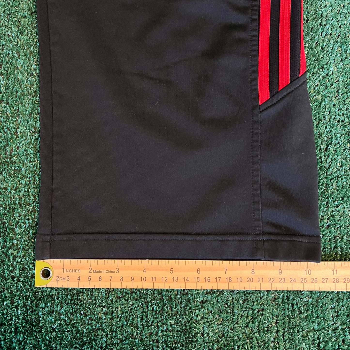 Adidas Baggy Wide-Leg Track Pants Black Red Stripe - 2XL 42x31" 21" Openings
