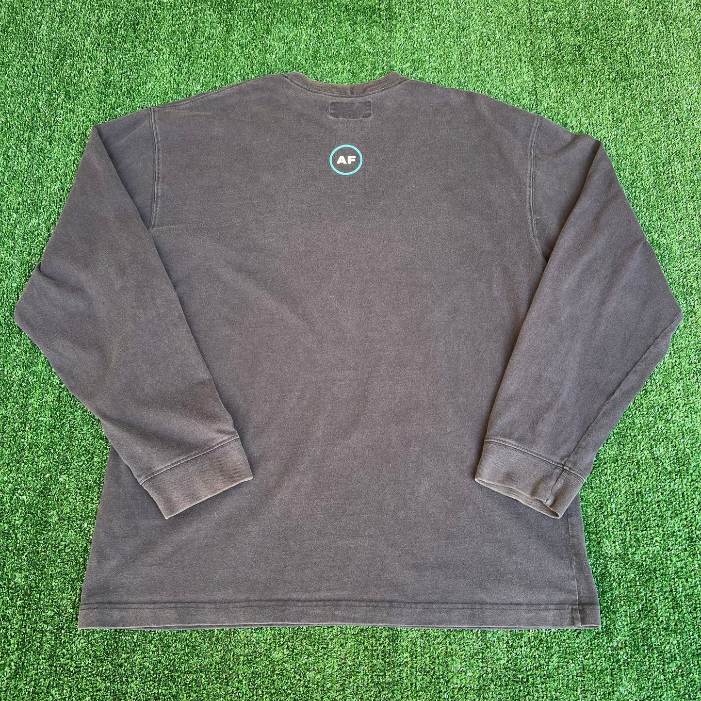Vintage Y2K Abercrombie & Fitch AF Navy Blue Spellout Long Sleeve T-Shirt - Medium