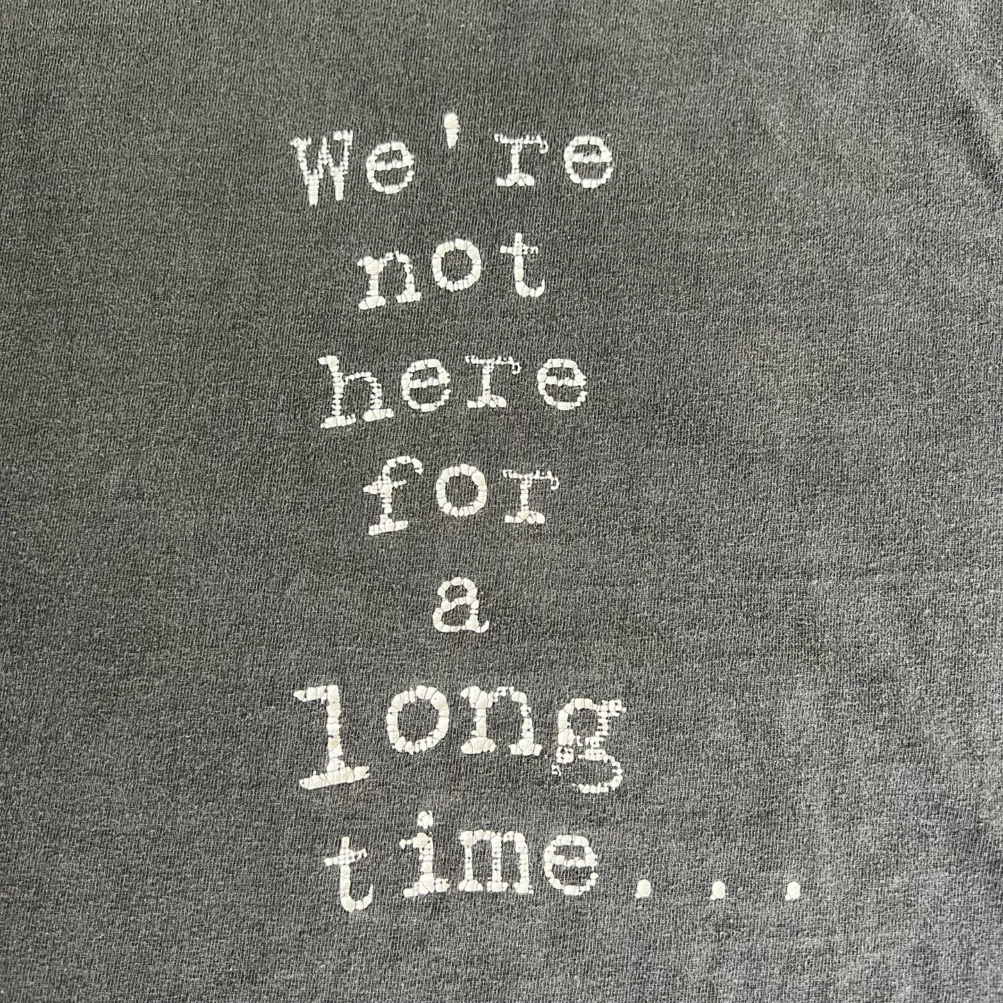 Y2K Huey Lewis and The News Rock Band Lyrics Faded Black T-Shirt - Large