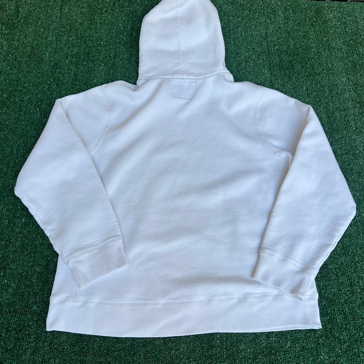 Vintage Y2K Mens Ambercrombie & Fitch White College Spellout Reverse Weave Hoodie - XL