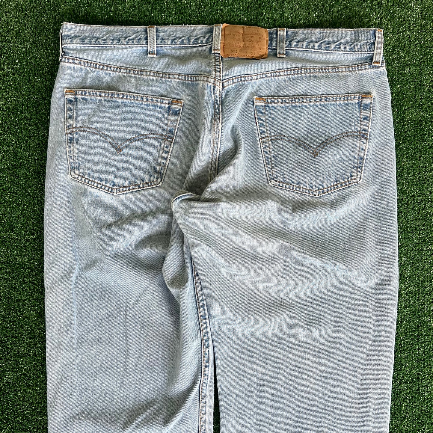 90s Levi's 501 Center Patch Button Fly Light Blue USA Jeans - 41x31"