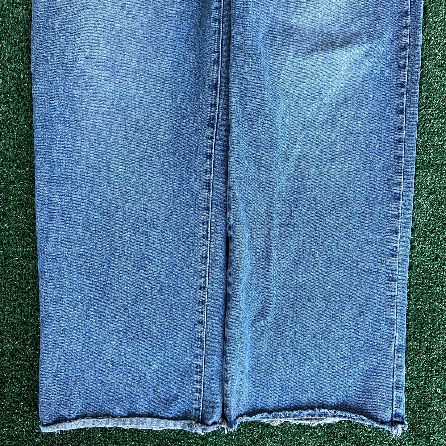 90s Cavaricci Baggy Wide-Leg Distressed Blue Jeans - 35x31" 21.5" Openings