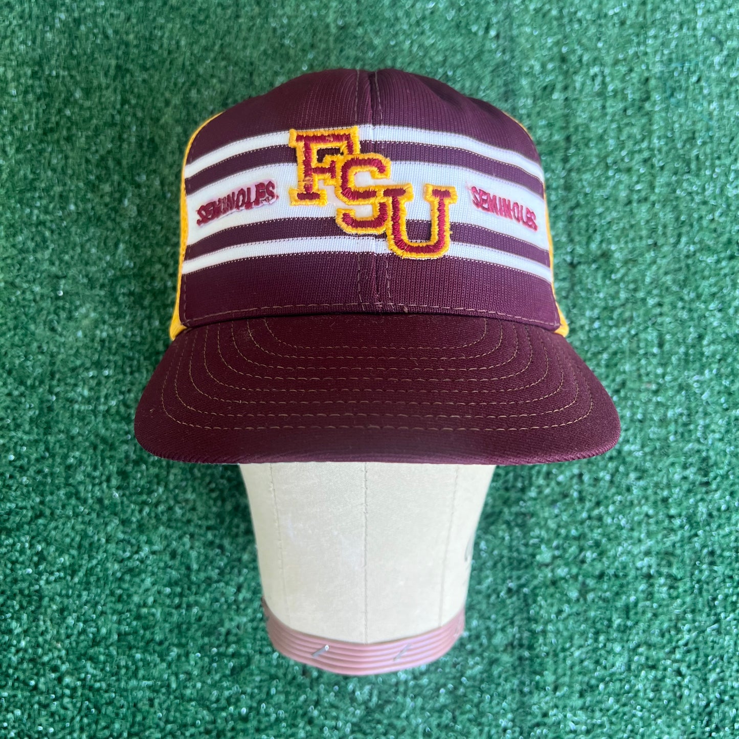 70s Florida State Seminoles 3 Stripe Trucker Snapback Hat