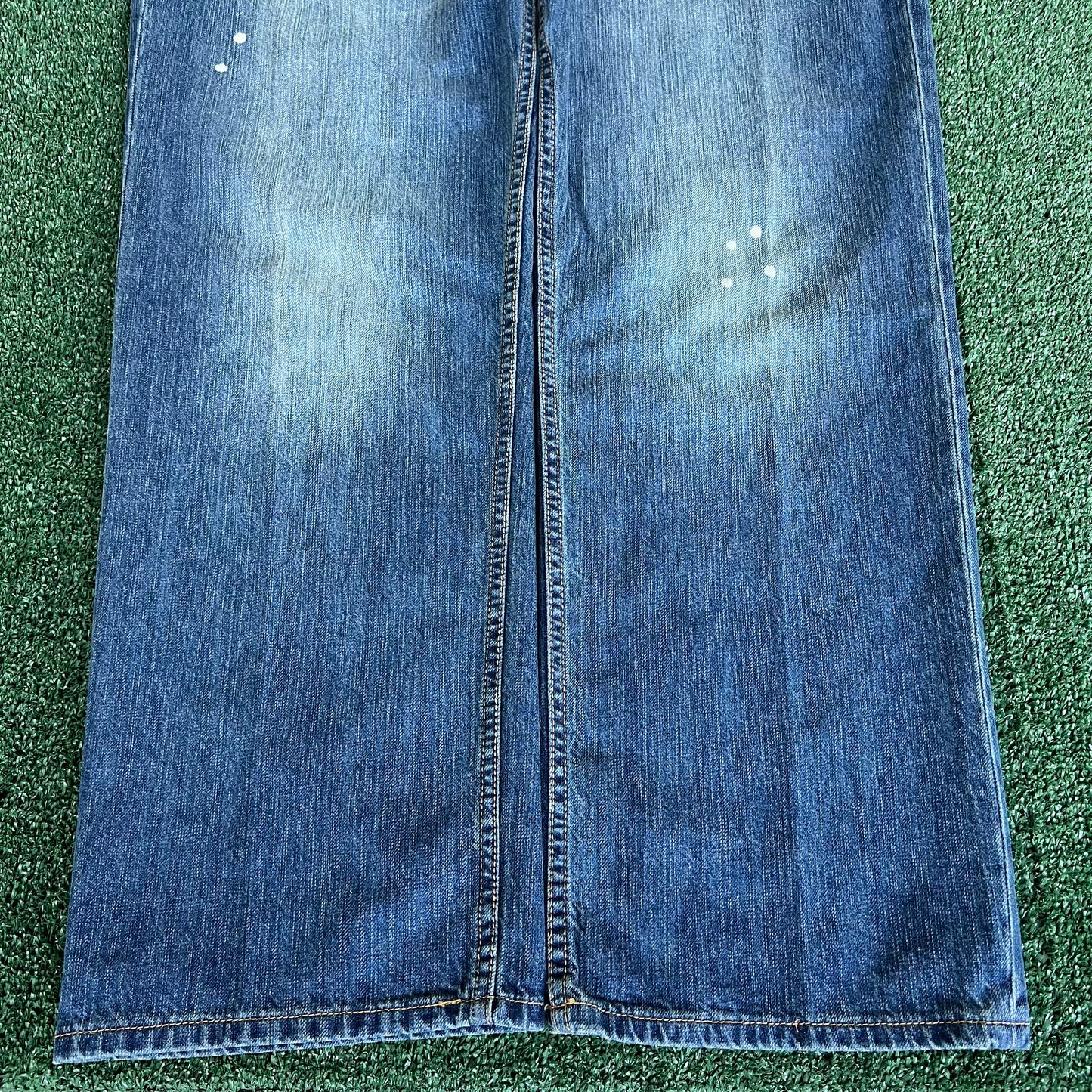 NWT Y2K LRG Baggy Flap Pocket Blue Jeans - 39x33.25" 19" Openings