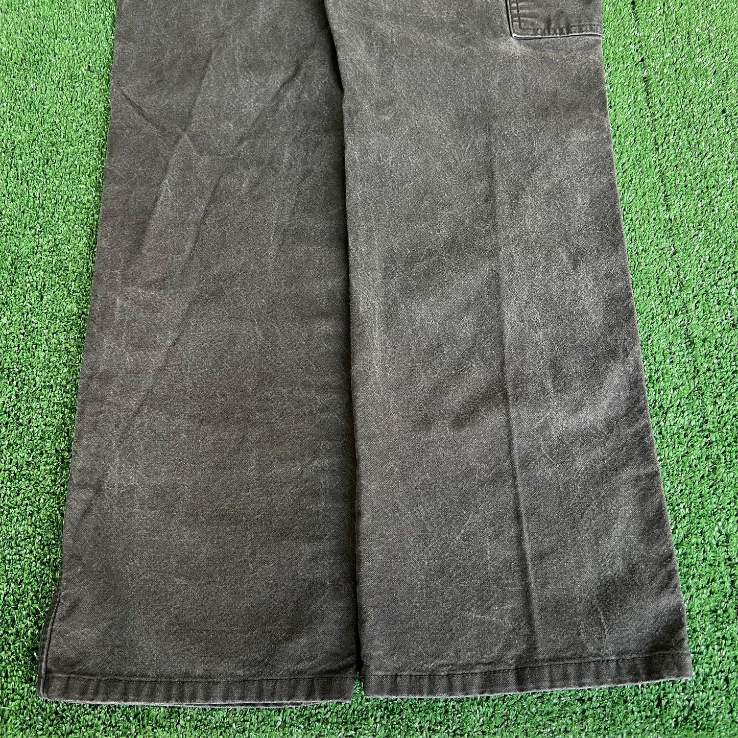 Dickies Carpenter Baggy Faded Black Canvas Pants - 35x32" 18" Openings