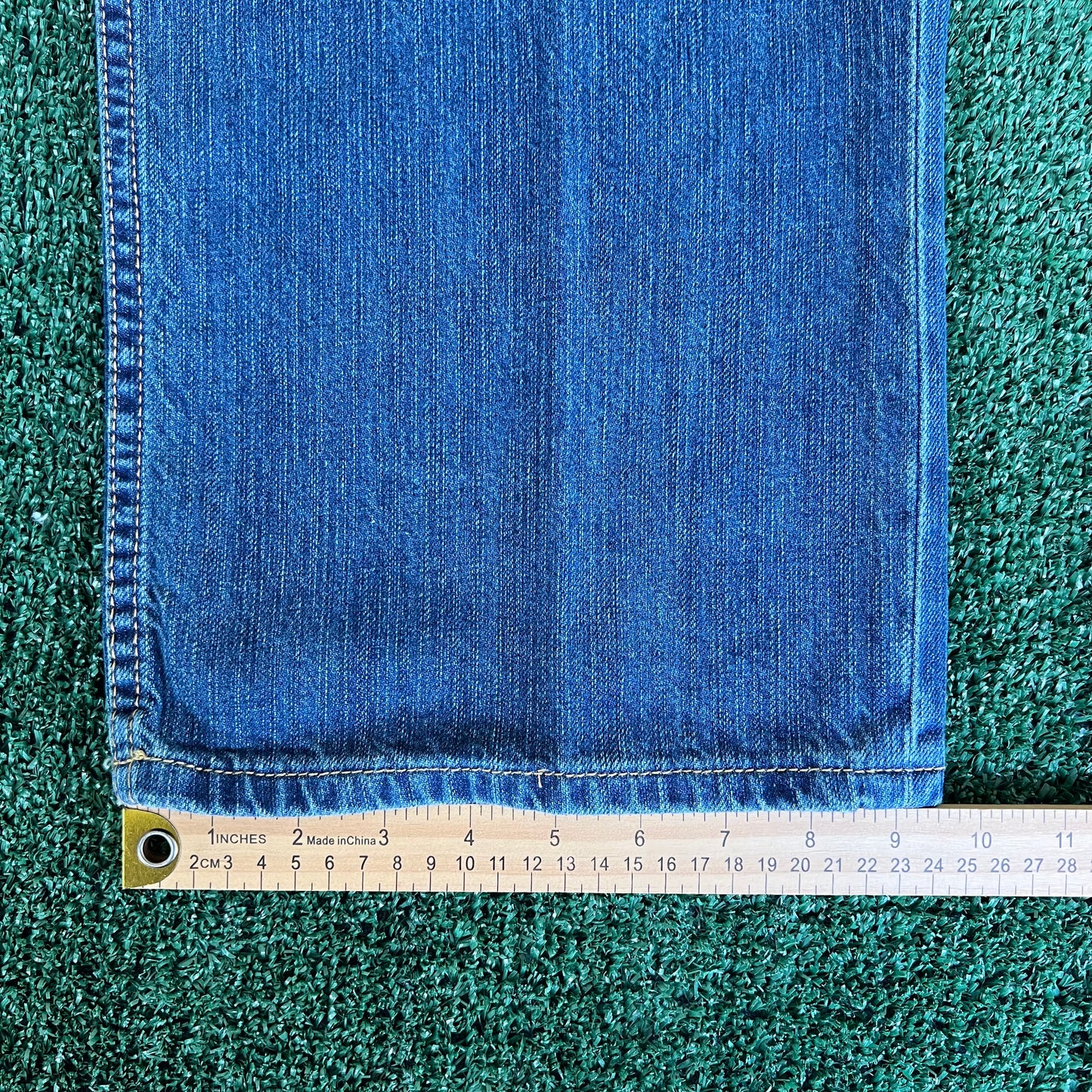 NWT Y2K LRG Baggy Flap Pocket Blue Jeans - 39x33.25" 19" Openings
