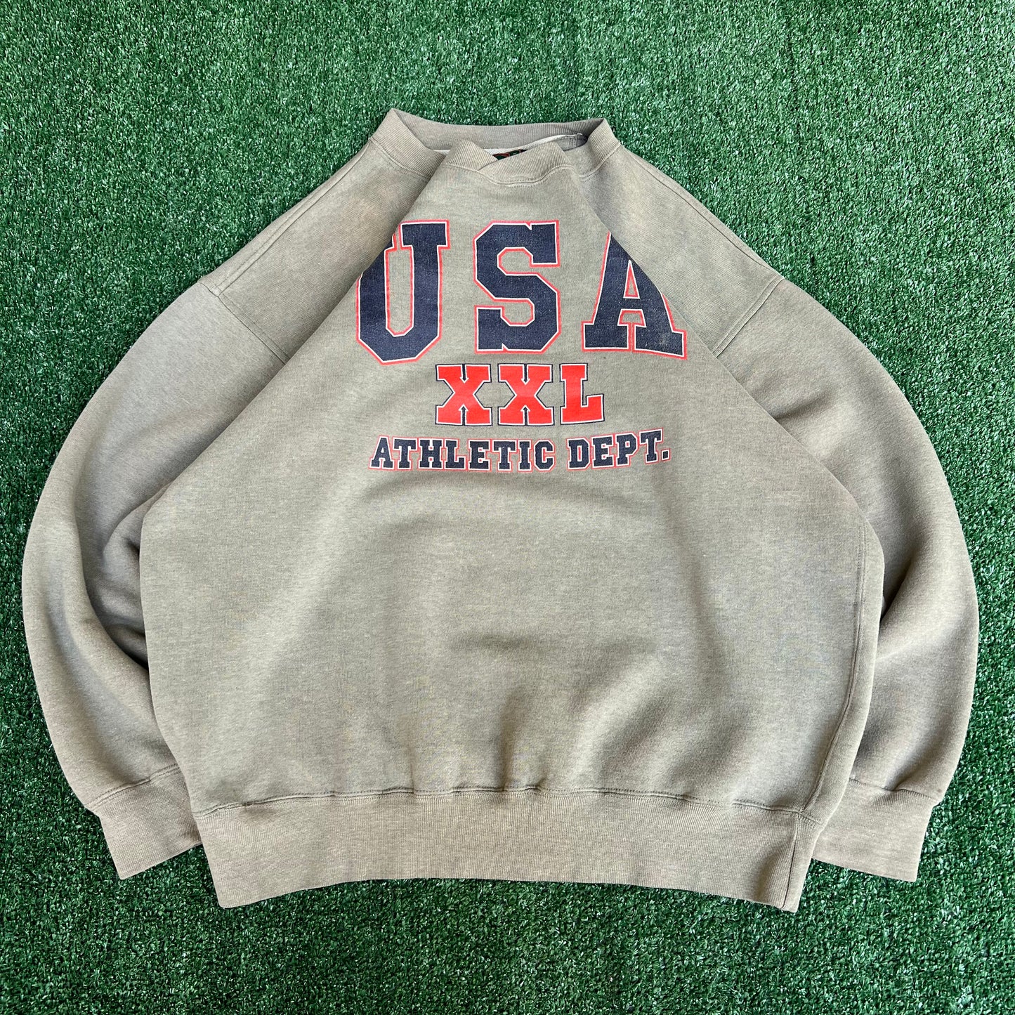 Vintage 90s Men's Galt Sand USA 2XL Athletic Dept. Light Green Sweatshirt - Large