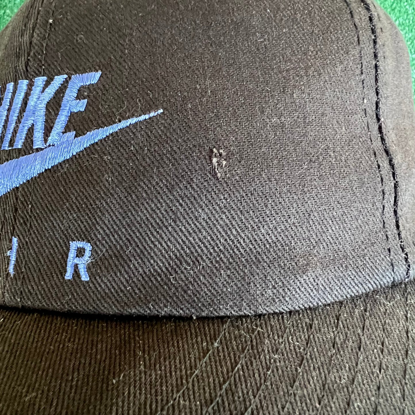 80s Nike Air Faded Black Purple Distressed Snapback Hat