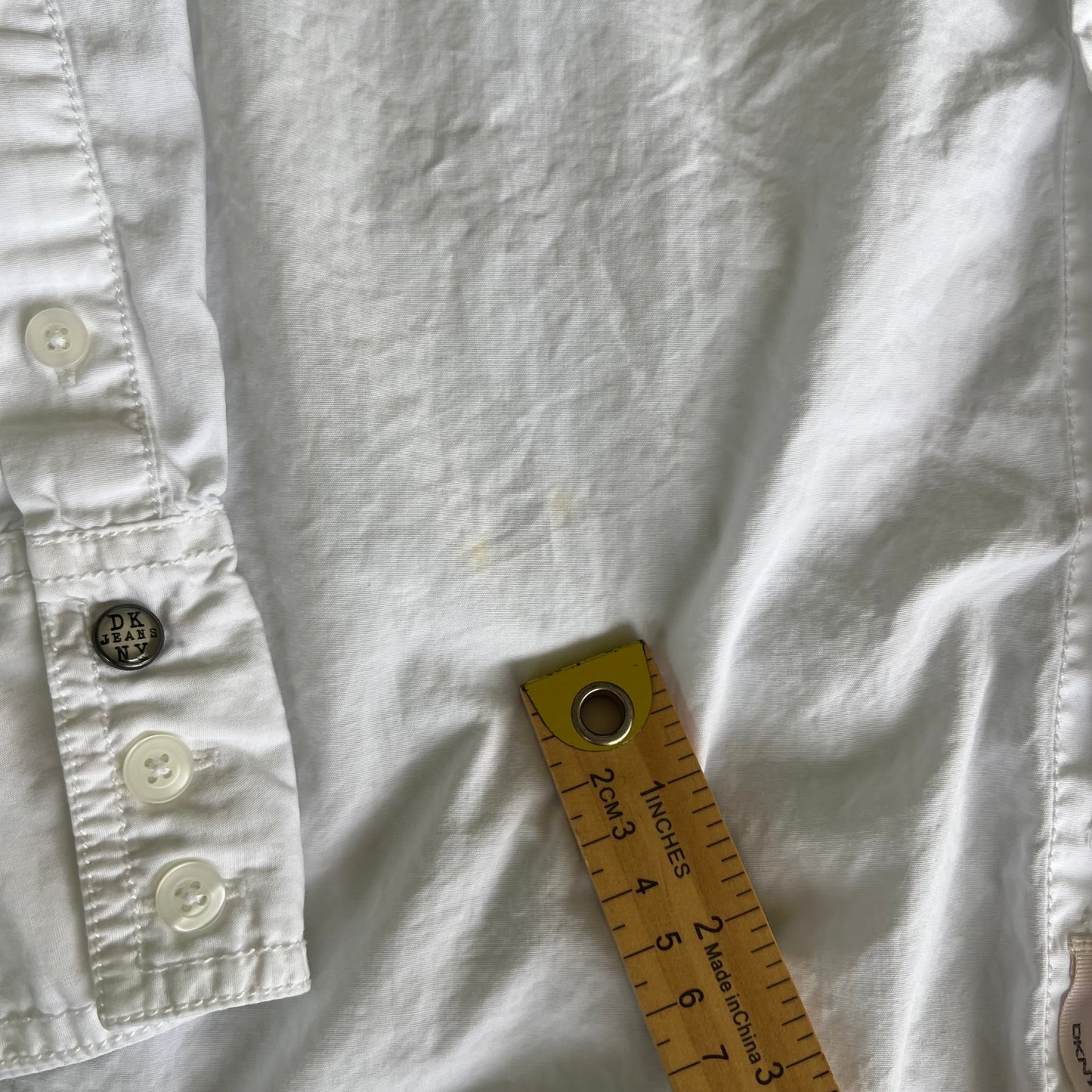 Y2K DKNY Jeans White Tribal Button Up Shirt - Large