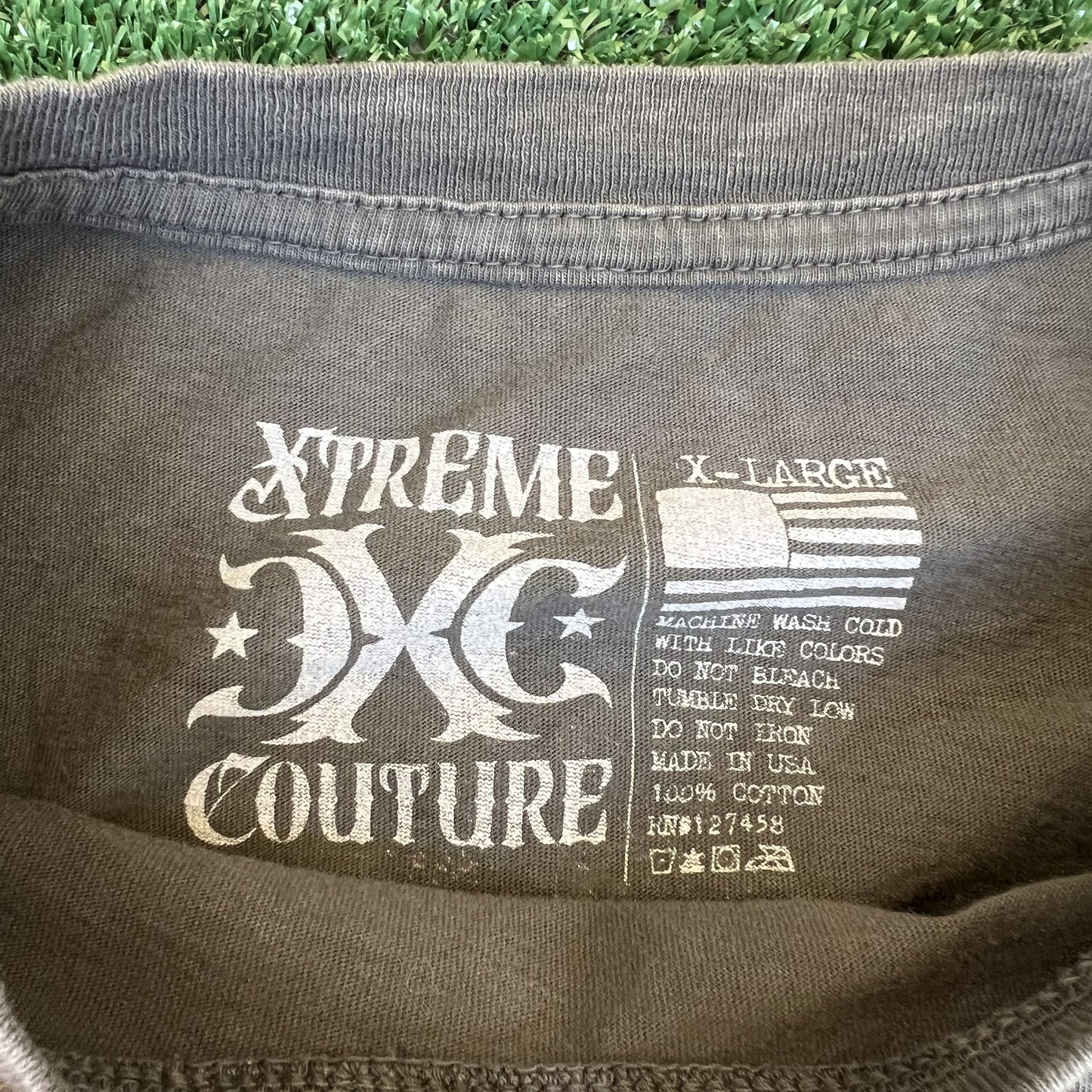 Vintage Y2K Mens Xtreme Couture Wings Saint Tribal Gray T-Shirt XL Jesse Pinkman