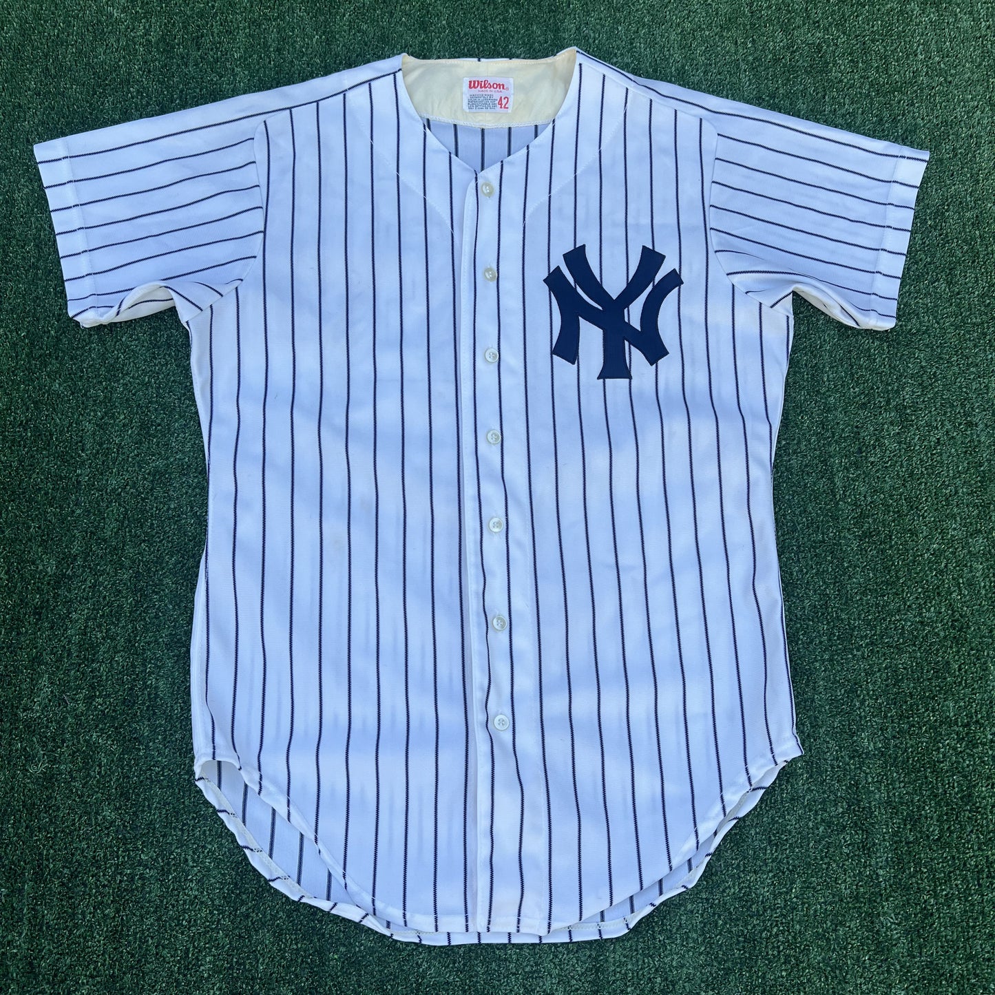 Vintage Wilson New York Yankees Don Mattingly #23 Jersey Men’s 42 White Pinstripe 80s