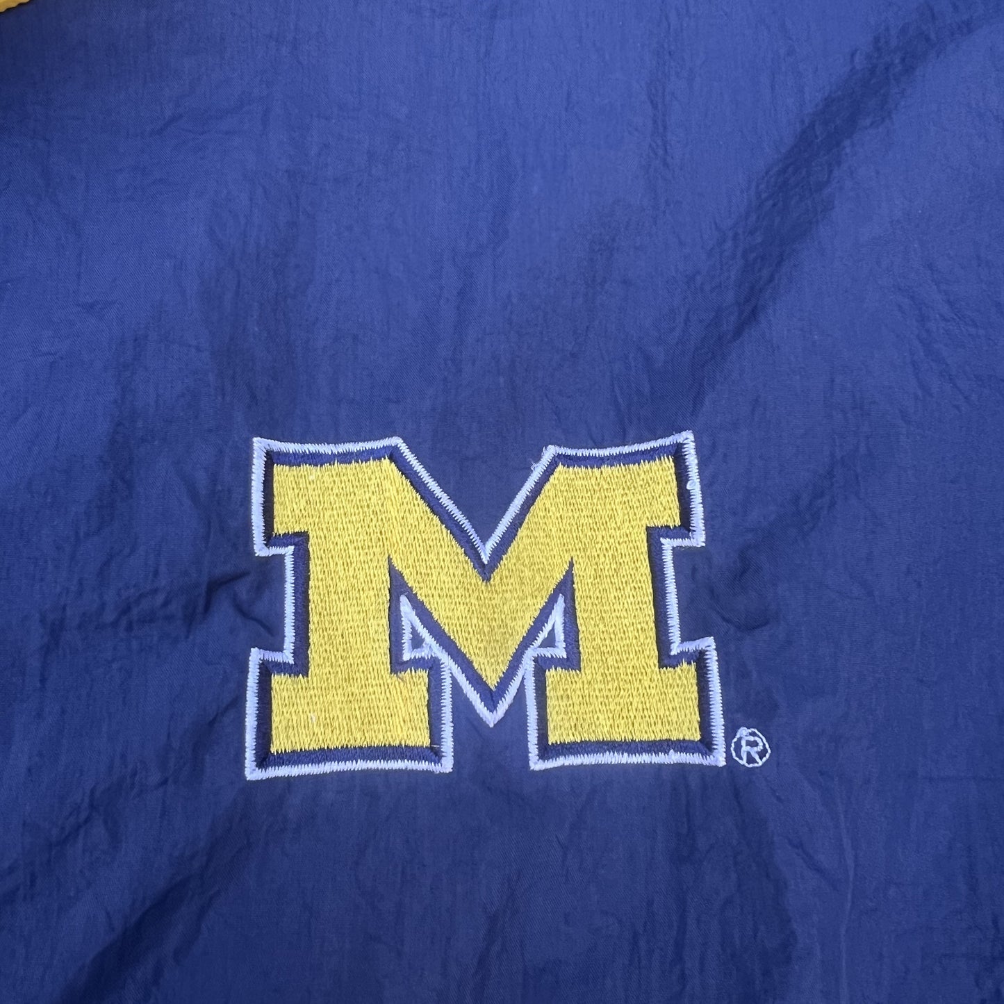 VTG Starter Michigan Wolverines Windbreaker Men’s 2XL Navy Blue Full Zip 90s UM