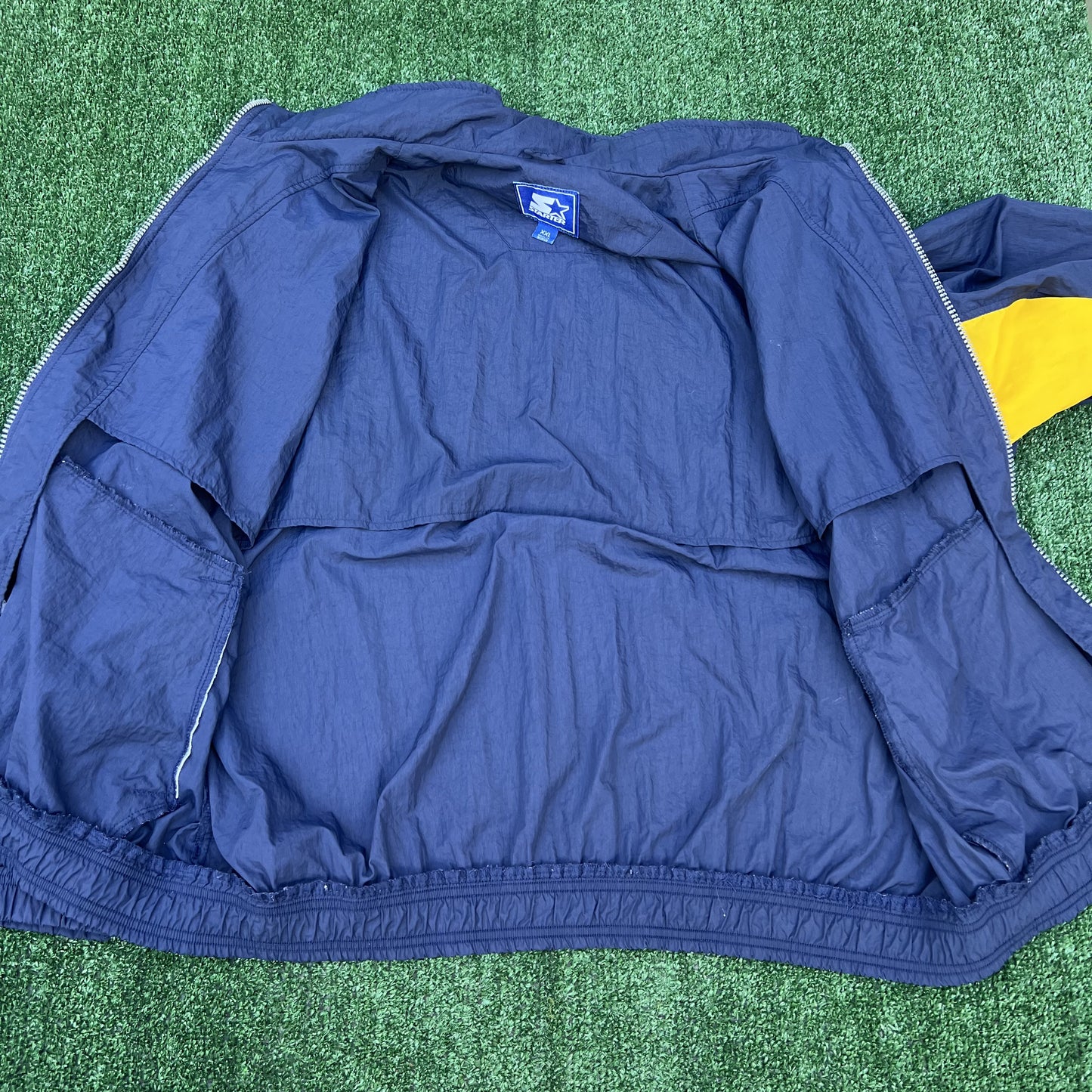 VTG Starter Michigan Wolverines Windbreaker Men’s 2XL Navy Blue Full Zip 90s UM