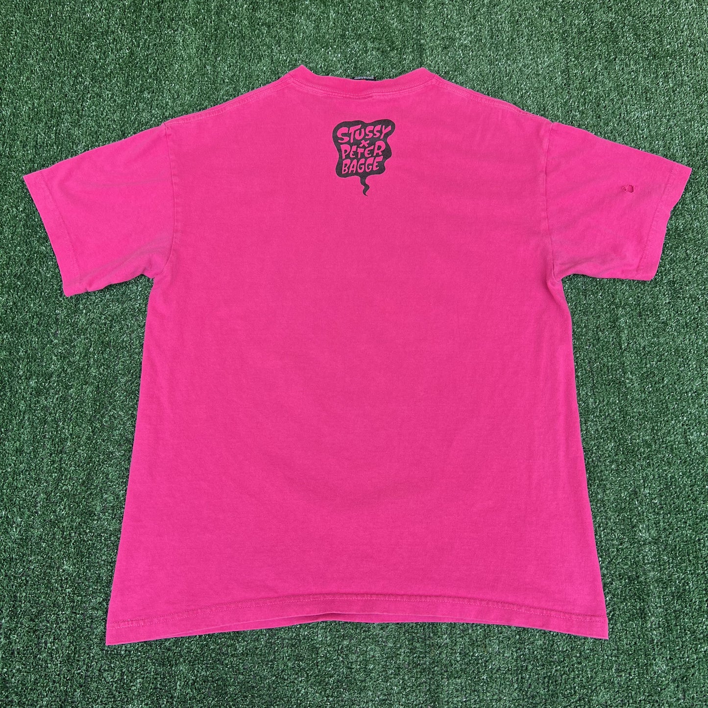 Vintage Y2K 2009 Men's Stussy X Peter Bagge Comics Rock Hot Pink T-Shirt Large