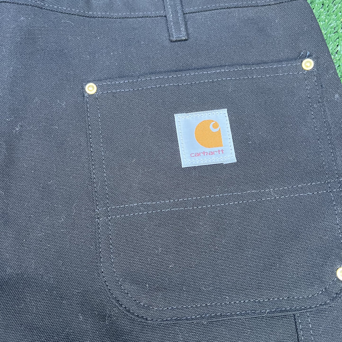 Vintage Carhartt B01 BLK Pants Mens 38x36 Black Canvas Double Knee Deadstock Y2K