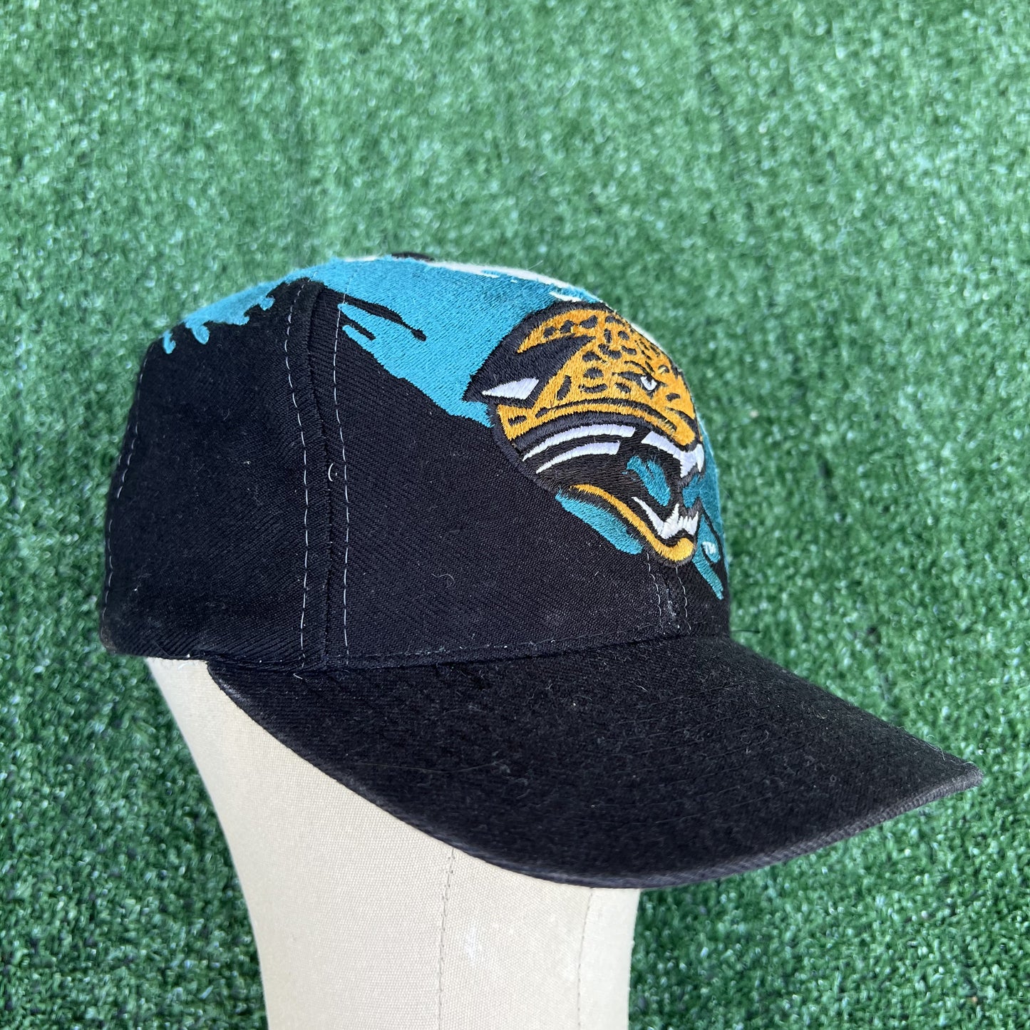 VTG Logo Athletic Hat Adult Blue Jacksonville Jaguars NFL Splash Snapback 90s