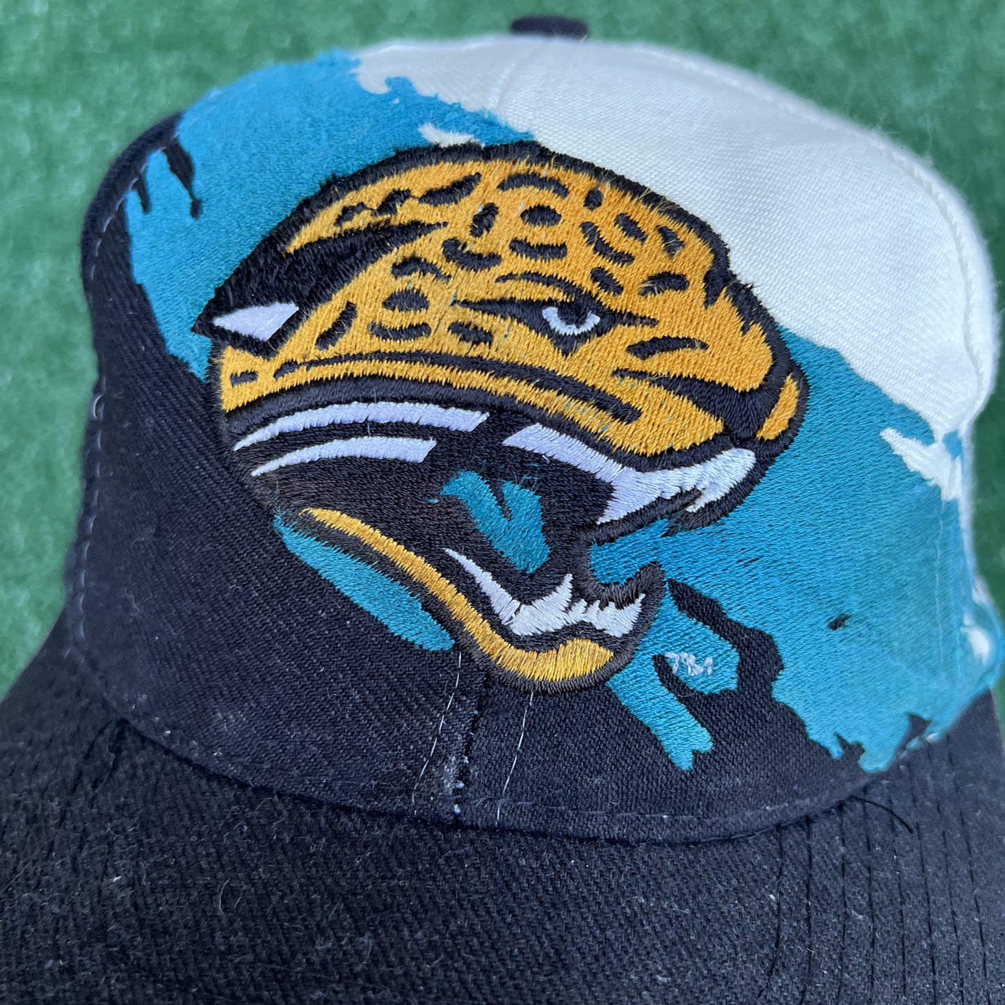 VTG Logo Athletic Hat Adult Blue Jacksonville Jaguars NFL Splash Snapback 90s