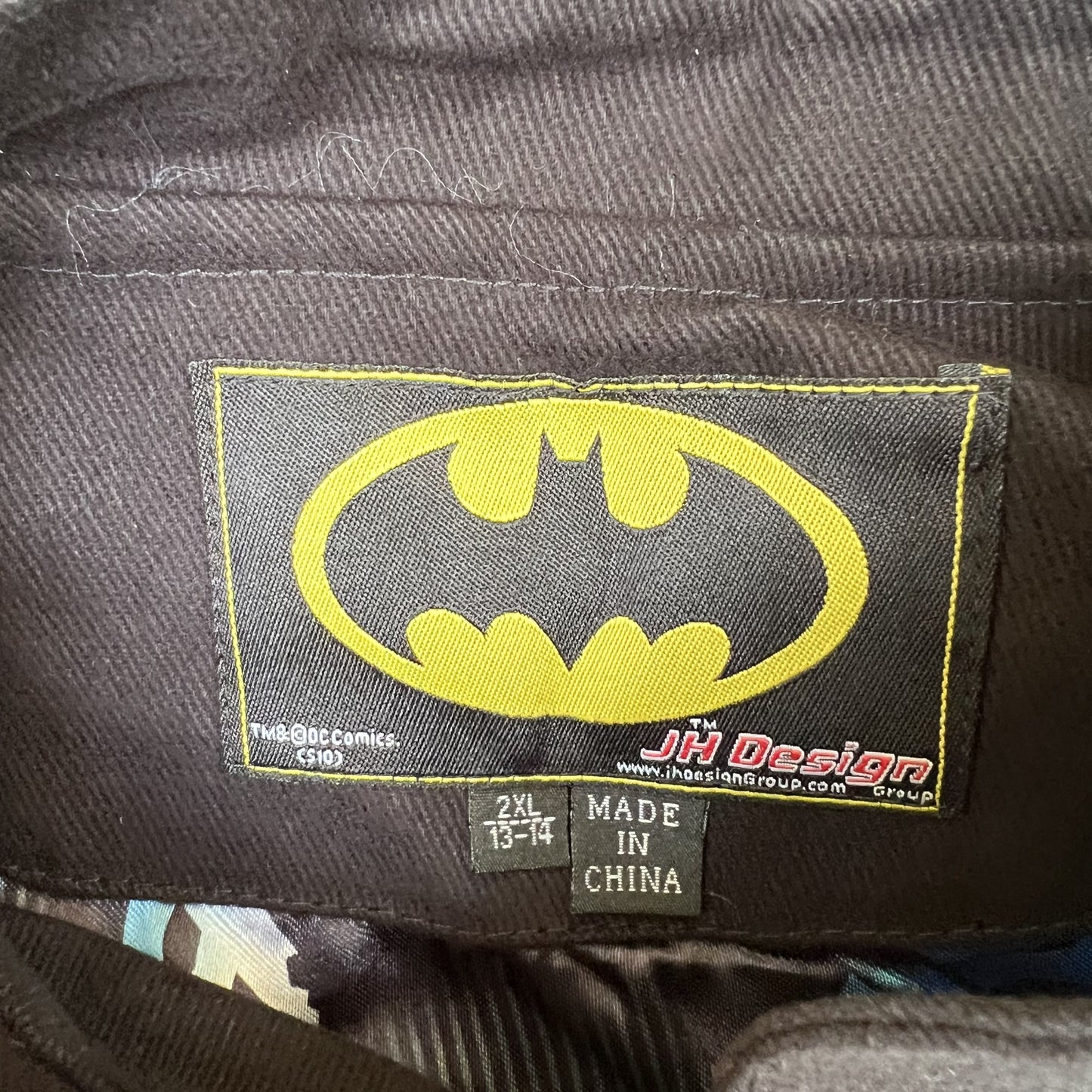 NWT Vintage JH Design Batman Racing Jacket – Youth 2XL (Fits Men’s Small, Black)