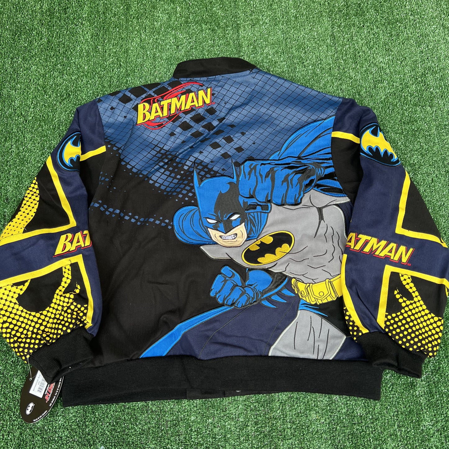 NWT Vintage JH Design Batman Racing Jacket – Youth 2XL (Fits Men’s Small, Black)