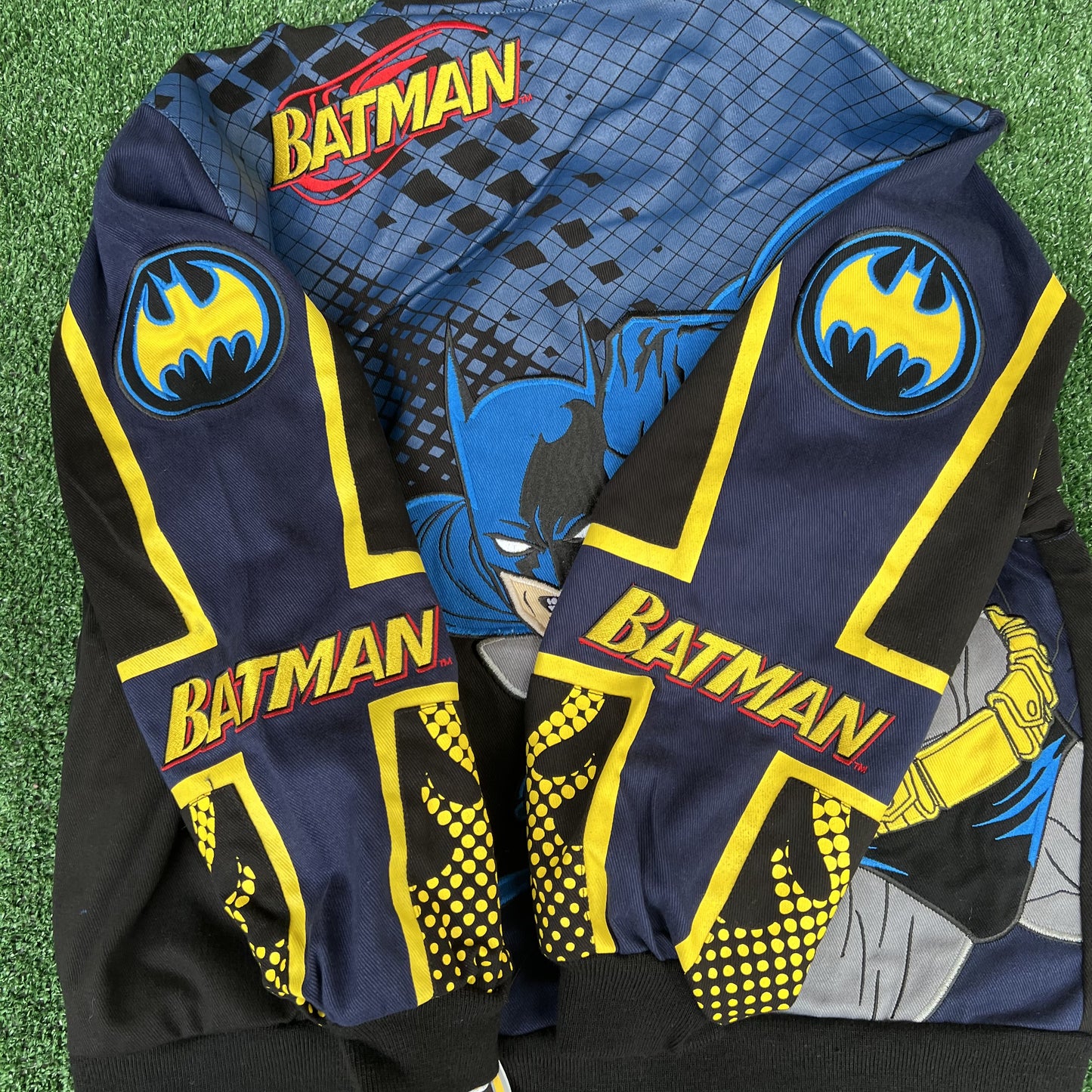 NWT Vintage JH Design Batman Racing Jacket – Youth 2XL (Fits Men’s Small, Black)