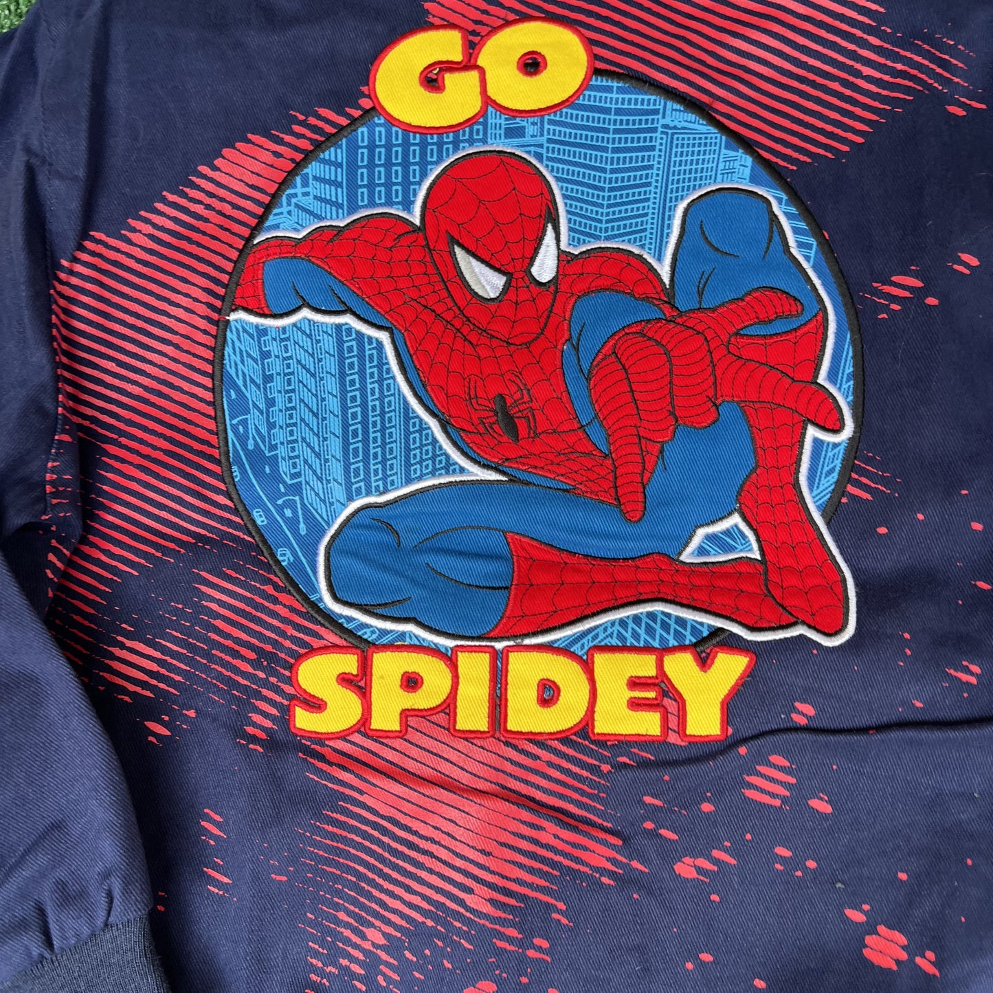 NWT Vintage JH Design Spider-Man Racing Jacket – Youth 2XL (Fits Men’s Small, Blue)
