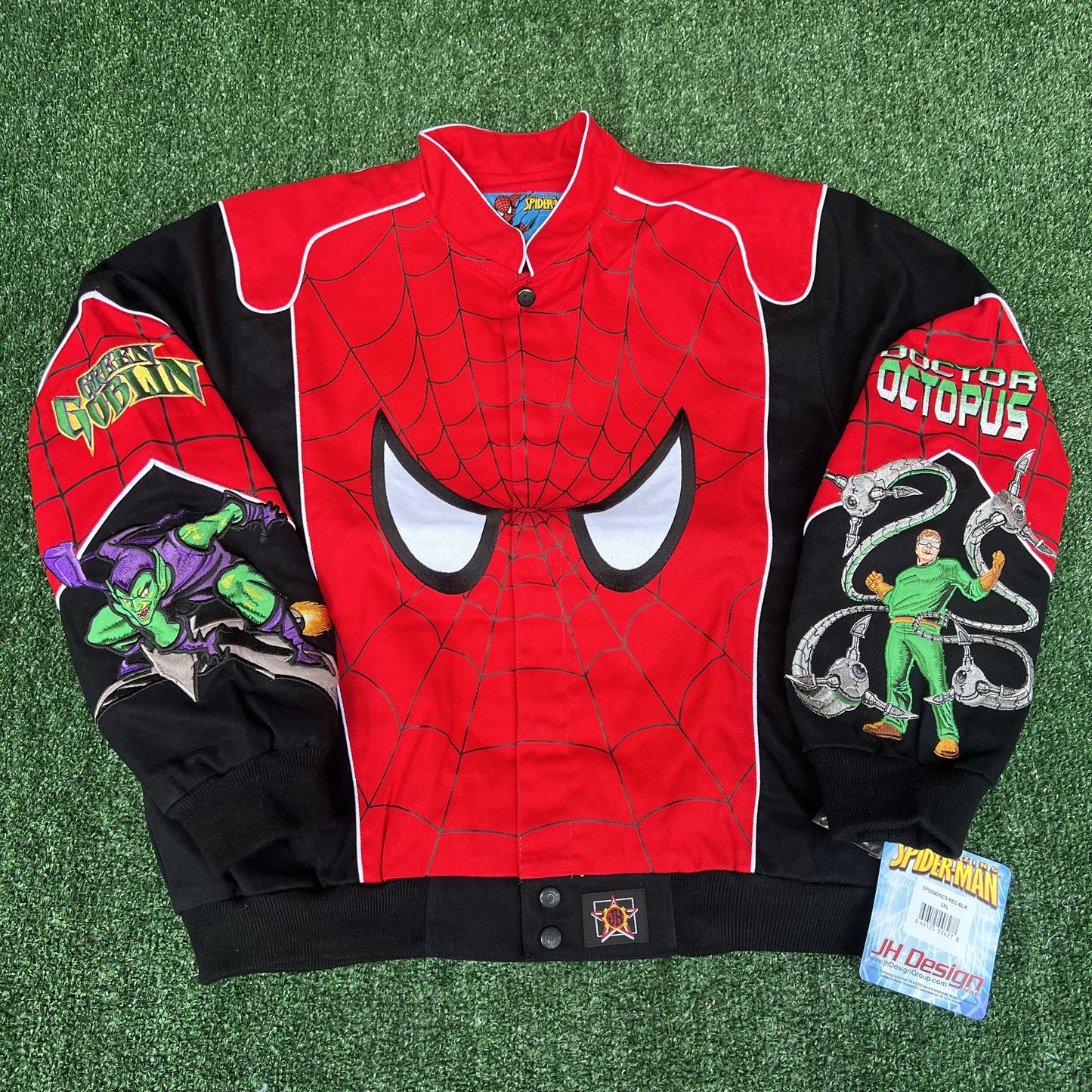 NWT Vintage JH Design Spider-Man Racing Jacket – Youth 2XL (Fits Men’s Small)