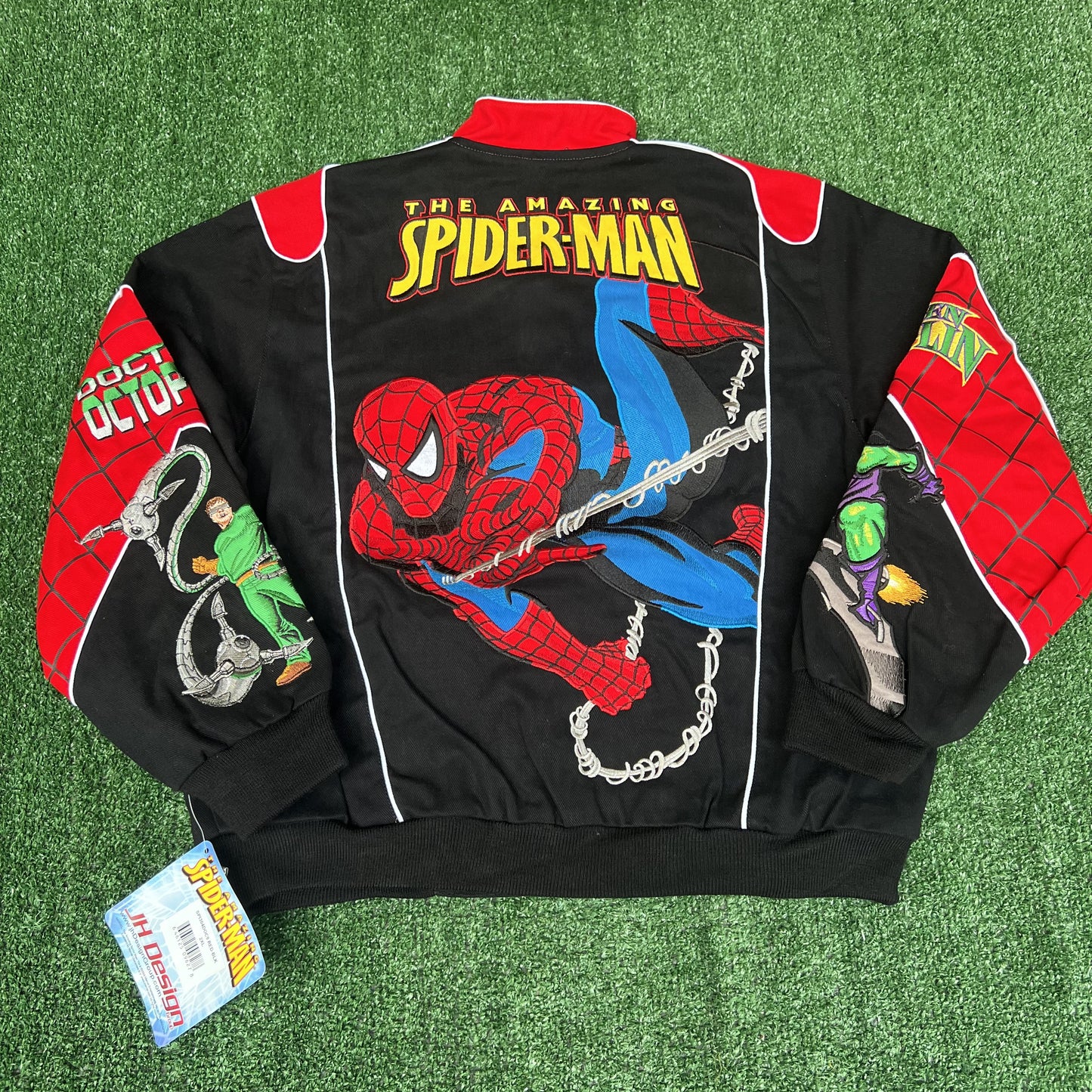 NWT Vintage JH Design Spider-Man Racing Jacket – Youth 2XL (Fits Men’s Small)
