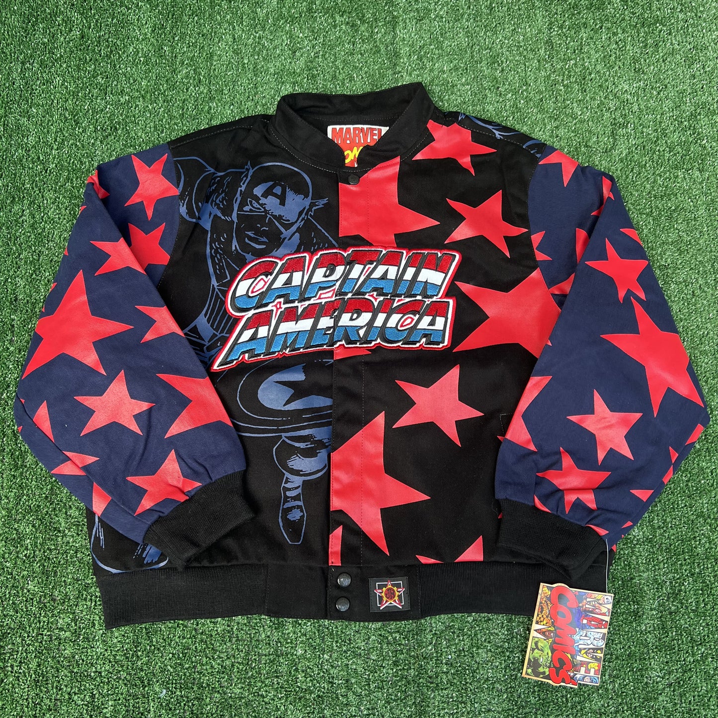 NWT Vintage JH Design Captain America Racing Jacket – Youth 2XL (Fits Men’s Small, Boxy Fit)