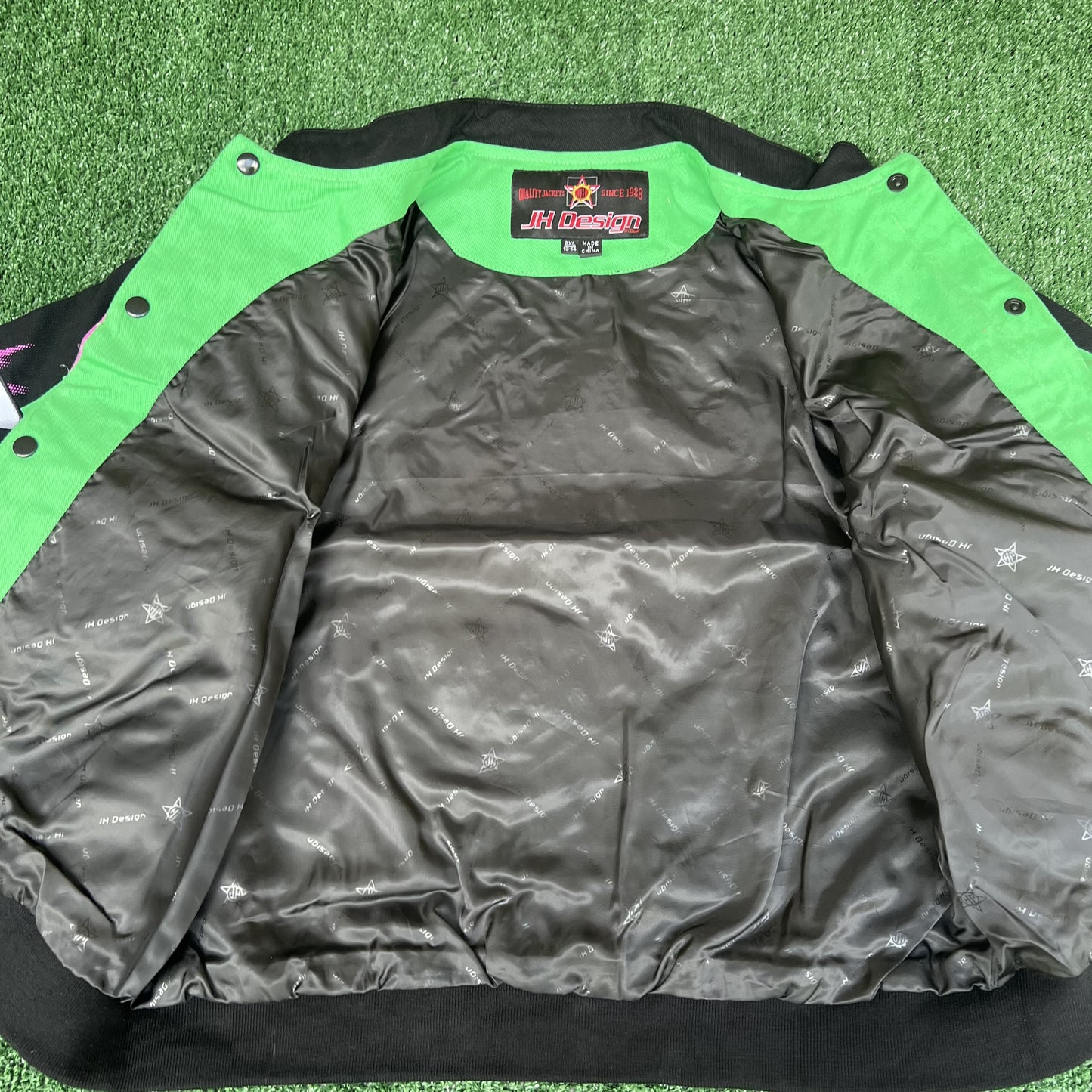 NWT Vintage JH Design Joker Racing Jacket – Youth 2XL (Fits Men’s Small, Green, DC Comics)