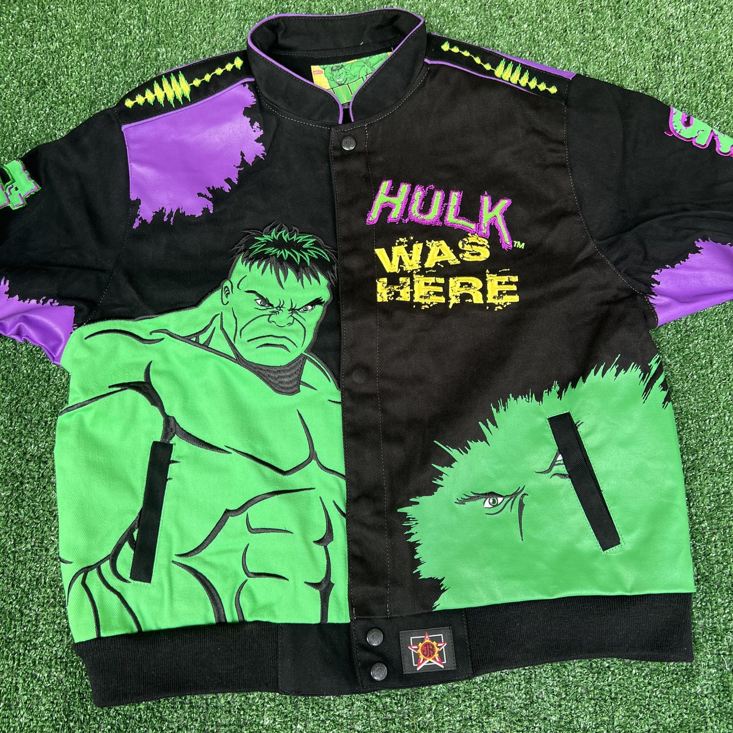 NWT VTG JH Design Hulk Jacket Youth 2XL – Black Men’s S Crop Boxy Racing Marvel
