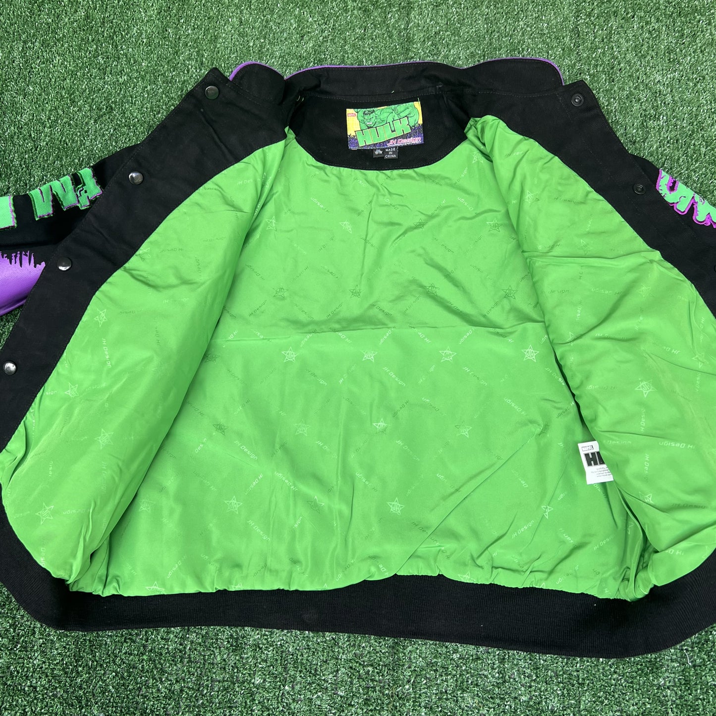 NWT VTG JH Design Hulk Jacket Youth 2XL – Black Men’s S Crop Boxy Racing Marvel