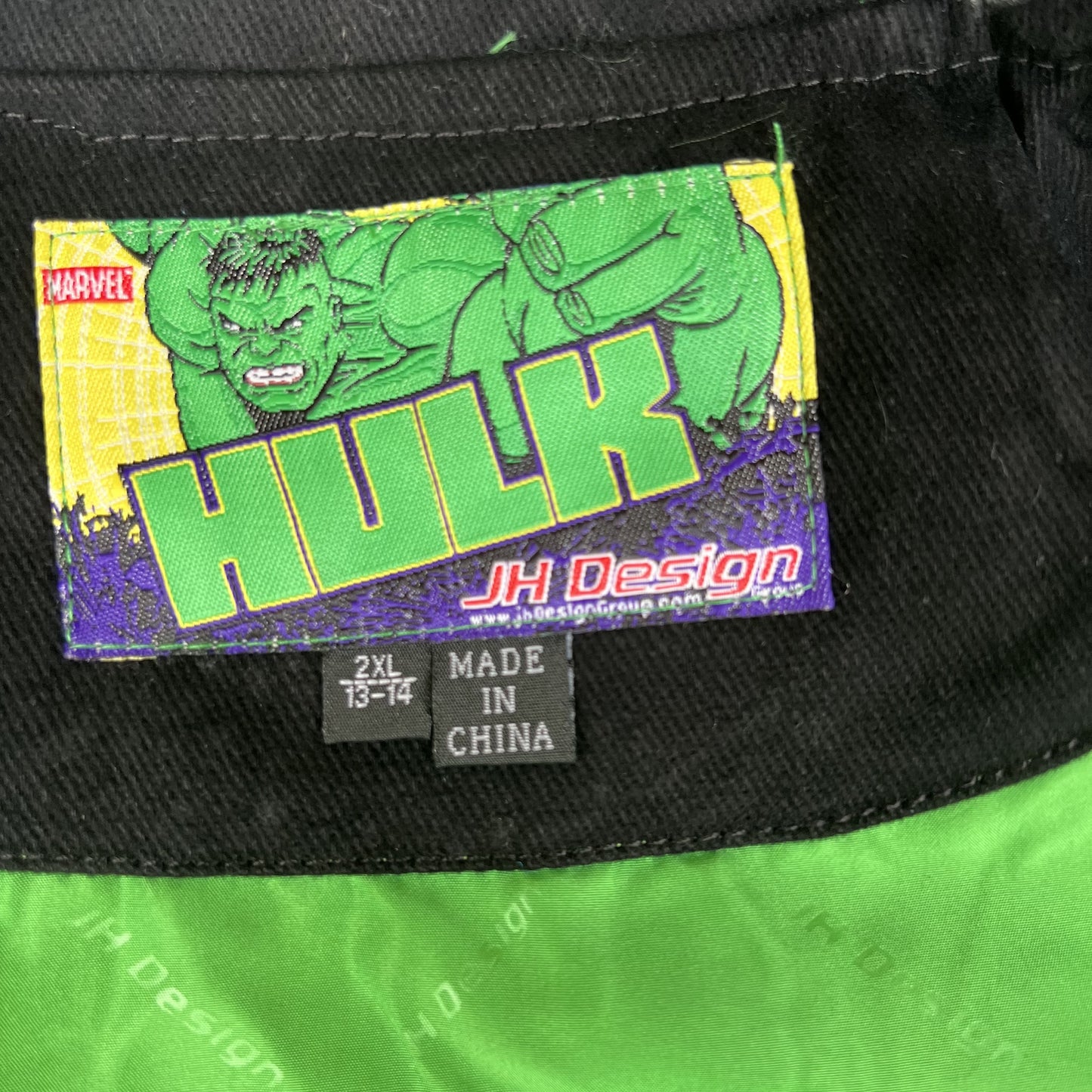 NWT VTG JH Design Hulk Jacket Youth 2XL – Black Men’s S Crop Boxy Racing Marvel