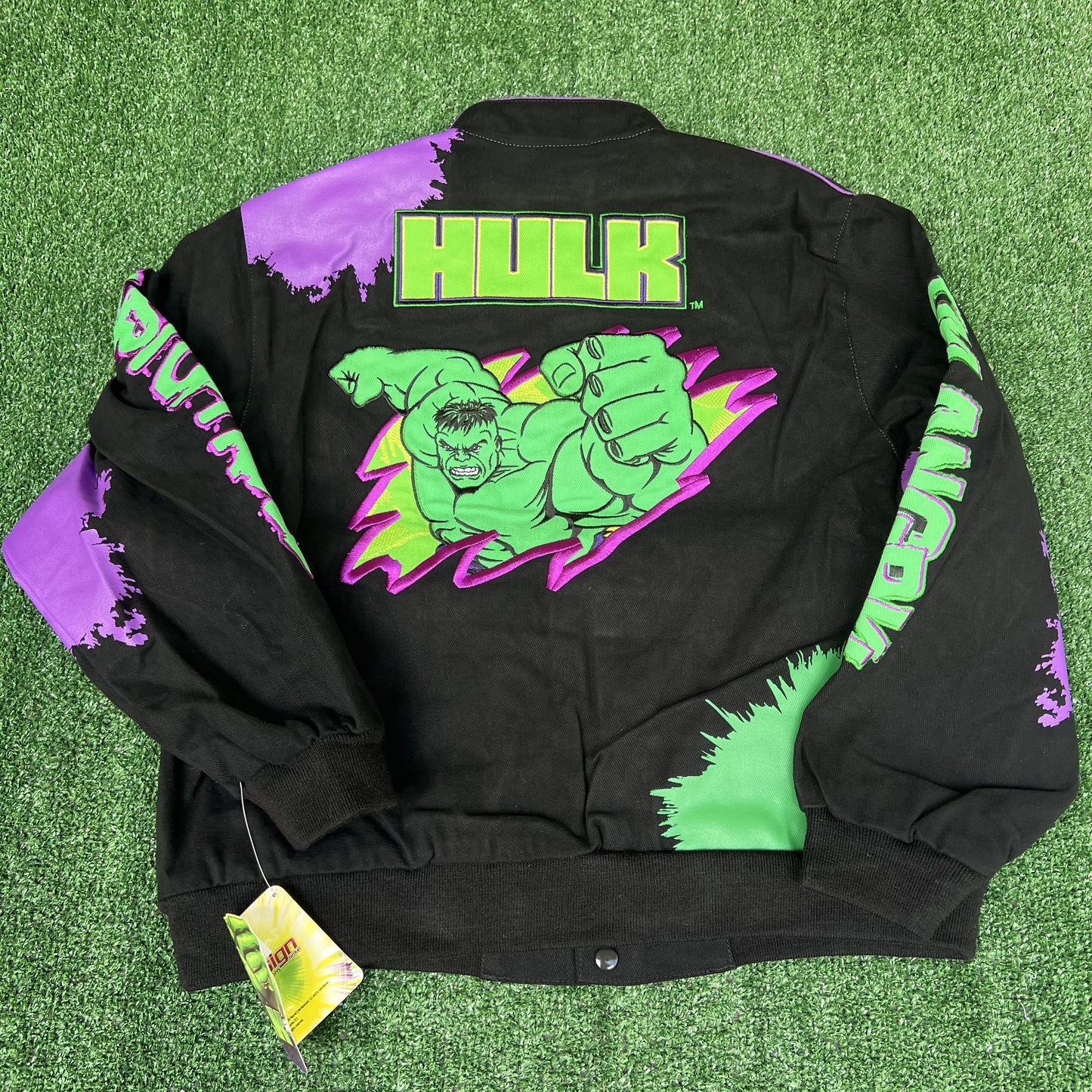NWT VTG JH Design Hulk Jacket Youth 2XL – Black Men’s S Crop Boxy Racing Marvel