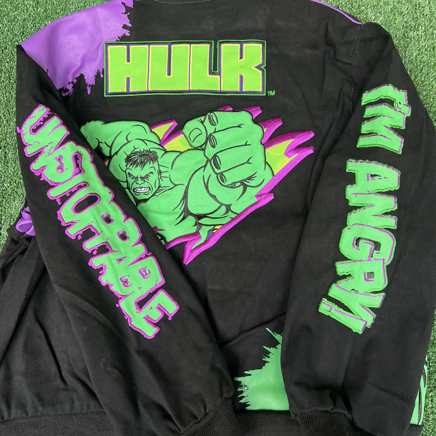 NWT VTG JH Design Hulk Jacket Youth 2XL – Black Men’s S Crop Boxy Racing Marvel