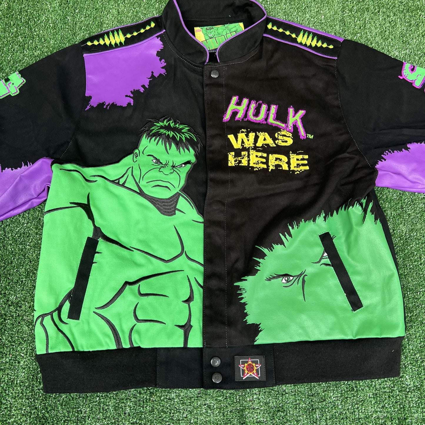 NWT VTG JH Design Hulk Jacket Youth 2XL – Black Men’s S Crop Boxy Racing Marvel