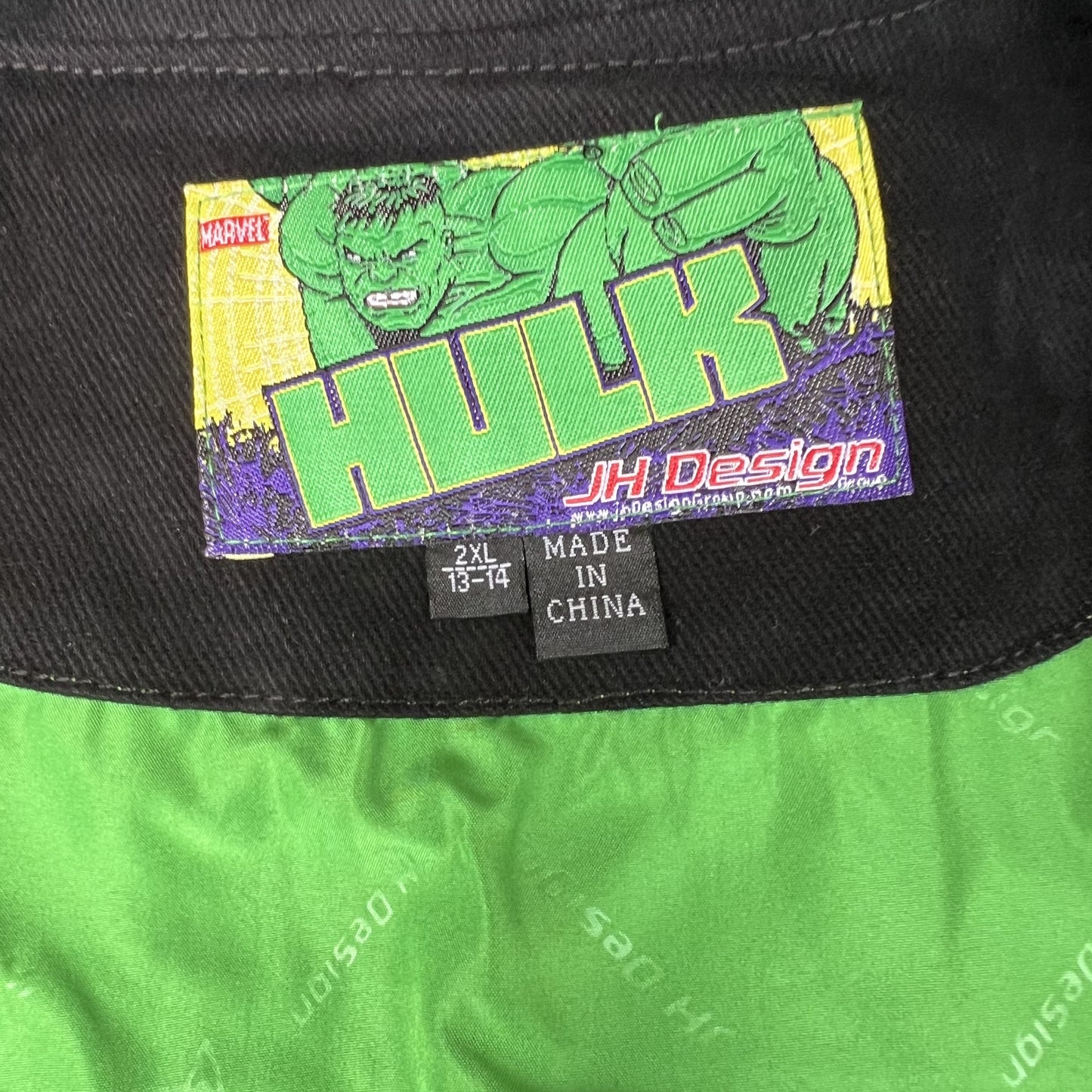 NWT VTG JH Design Hulk Jacket Youth 2XL – Black Men’s S Crop Boxy Racing Marvel