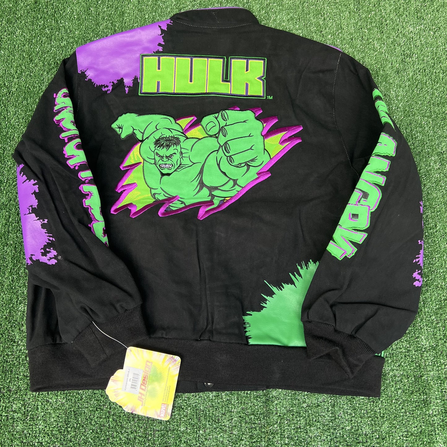 NWT VTG JH Design Hulk Jacket Youth 2XL – Black Men’s S Crop Boxy Racing Marvel