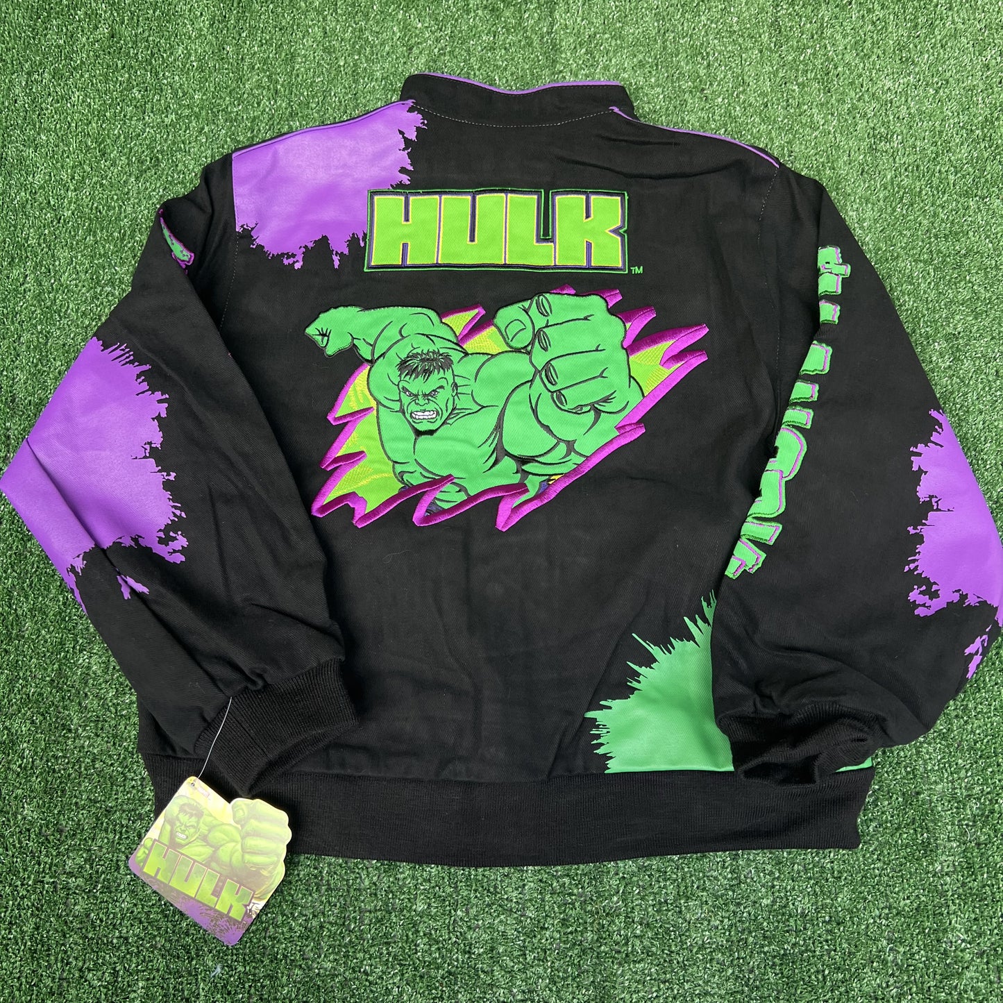NWT VTG JH Design Hulk Jacket Youth 2XL – Black Men’s S Crop Boxy Racing Marvel