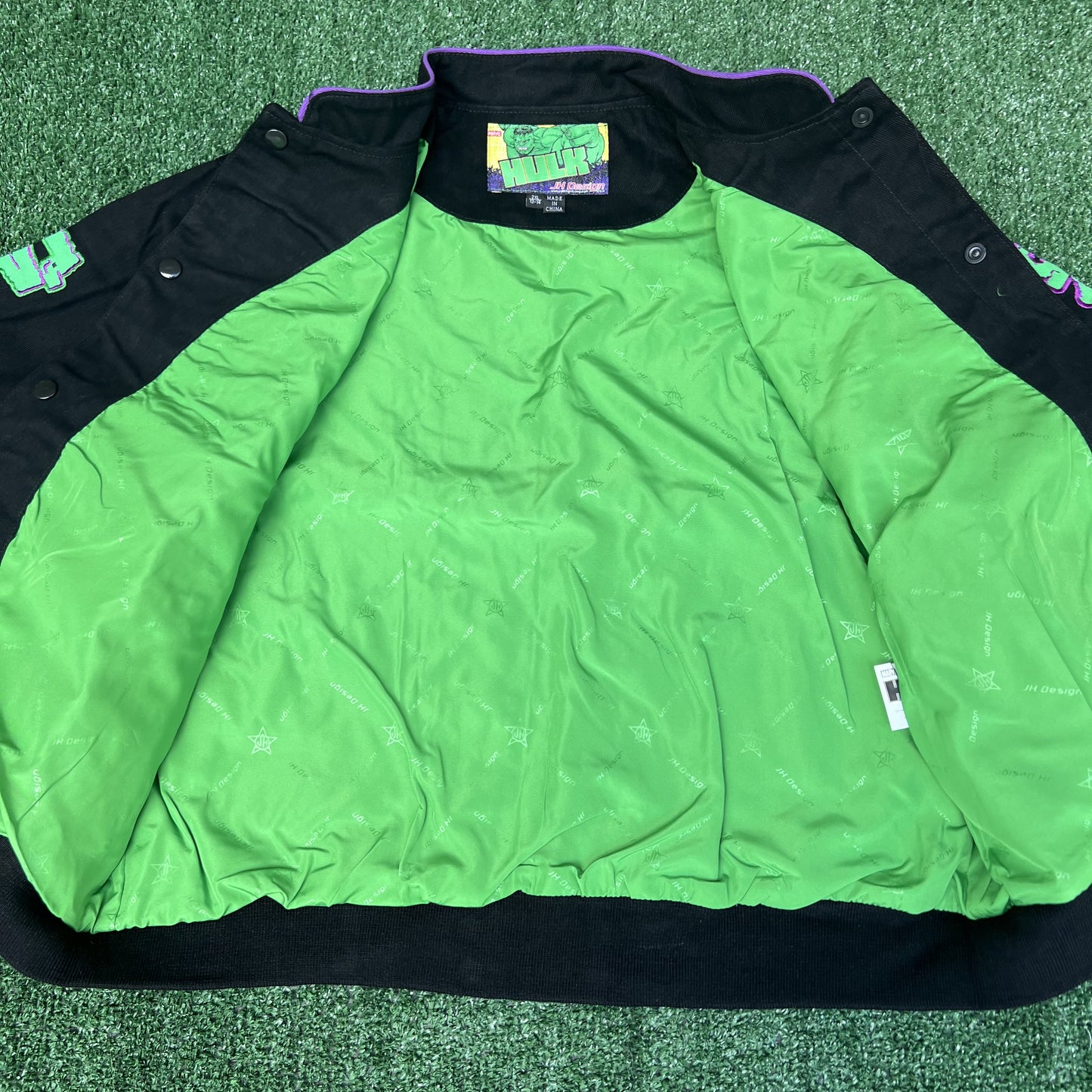 NWT VTG JH Design Hulk Jacket Youth 2XL – Black Men’s S Crop Boxy Racing Marvel