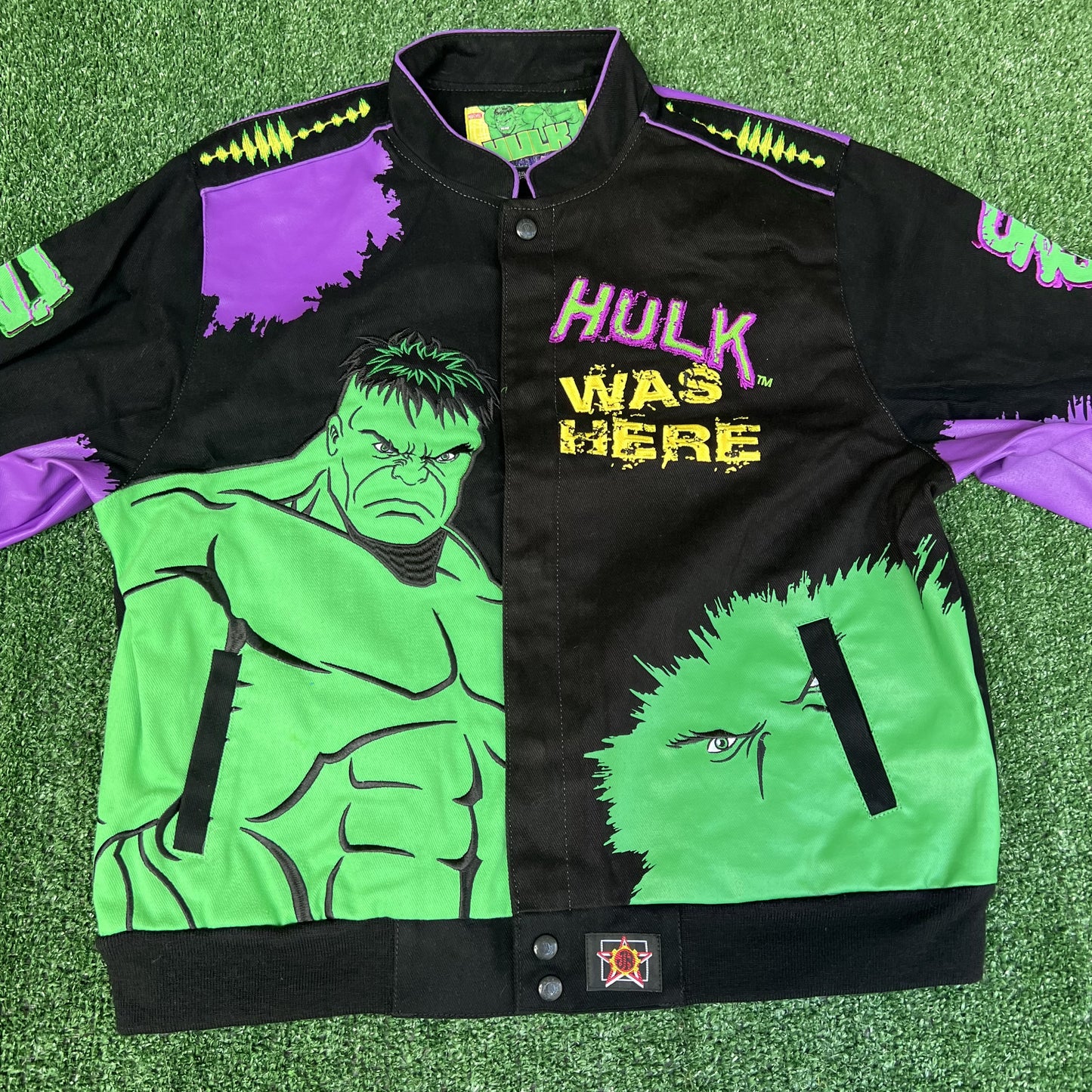 NWT VTG JH Design Hulk Jacket Youth 2XL – Black Men’s S Crop Boxy Racing Marvel