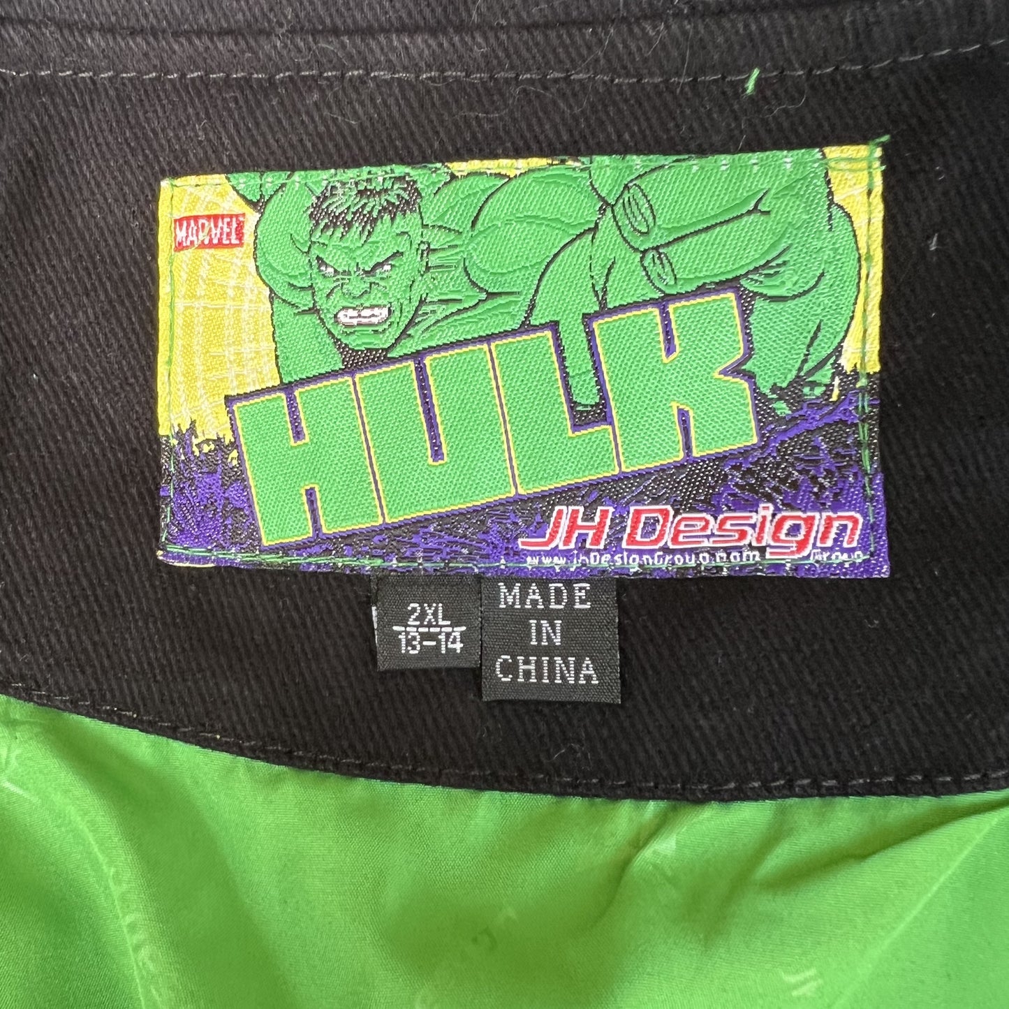 NWT VTG JH Design Hulk Jacket Youth 2XL – Black Men’s S Crop Boxy Racing Marvel