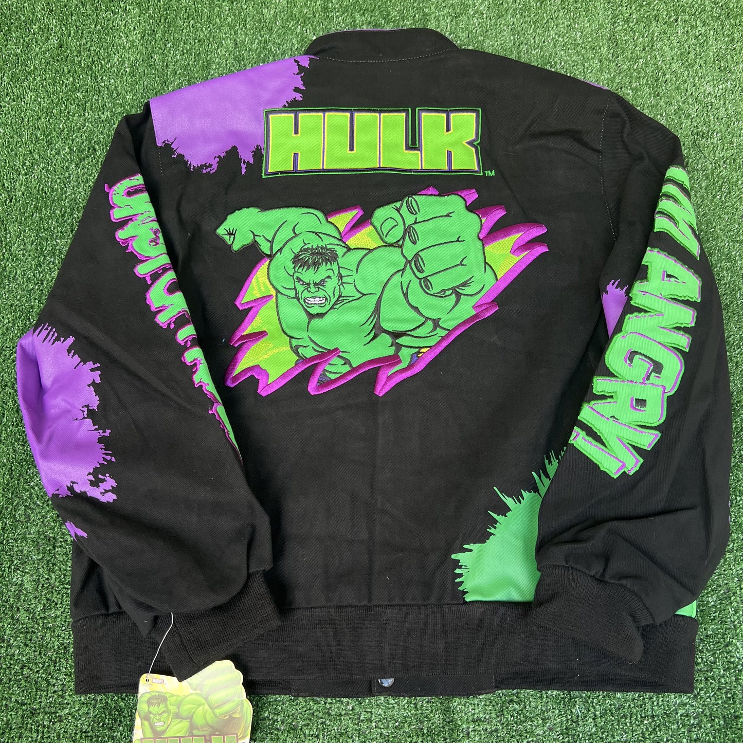 NWT VTG JH Design Hulk Jacket Youth 2XL – Black Men’s S Crop Boxy Racing Marvel